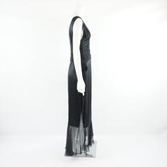 Chanel Black Silk and Silk Chiffon Sleeveless Gown - 42 - 06A
