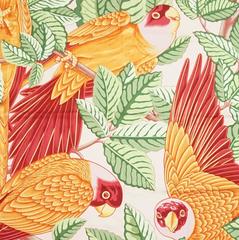 Hermes Pink and Orange Parrot Print Silk Scarf