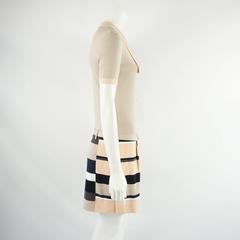 Fendi Taupe and Peach Cotton Knit Dress - 42