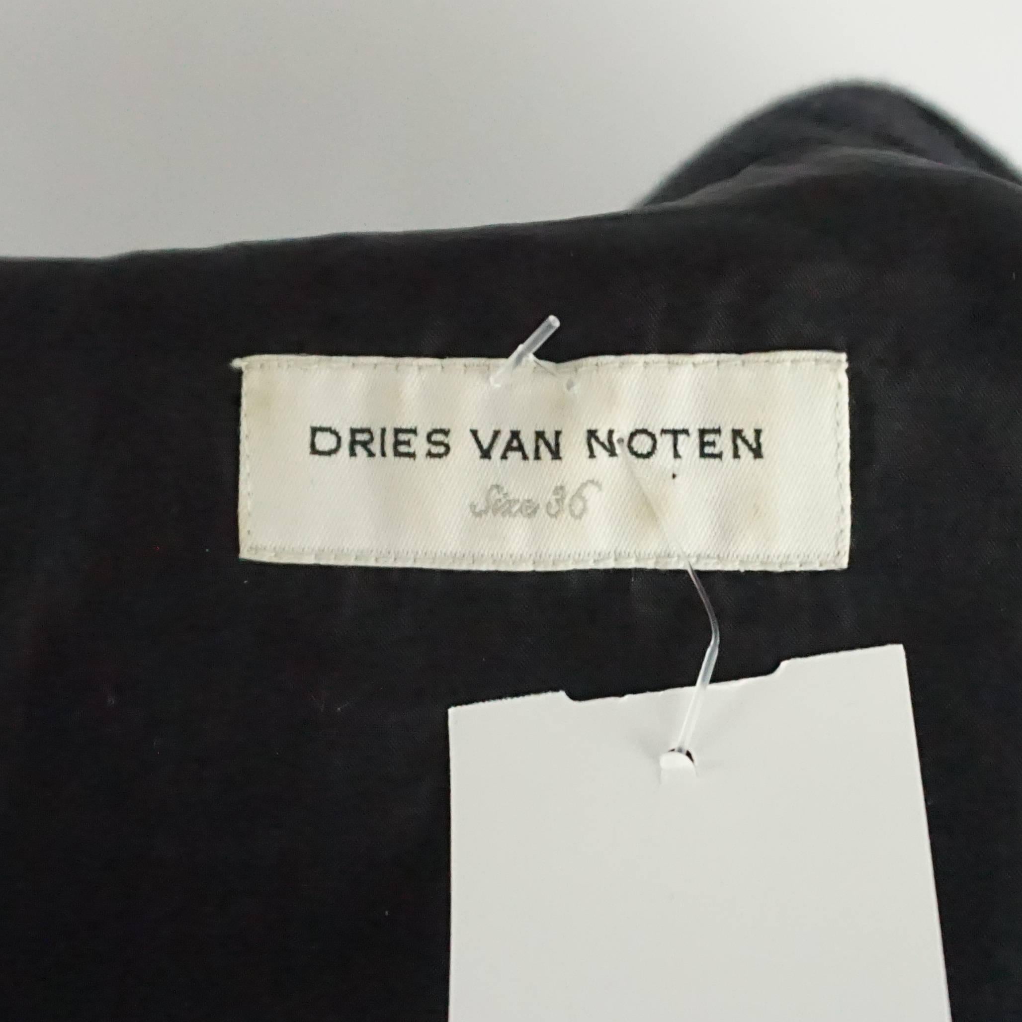 Dries Van Noten Black Cotton Blend Jacket with Wood Beading - 36 2