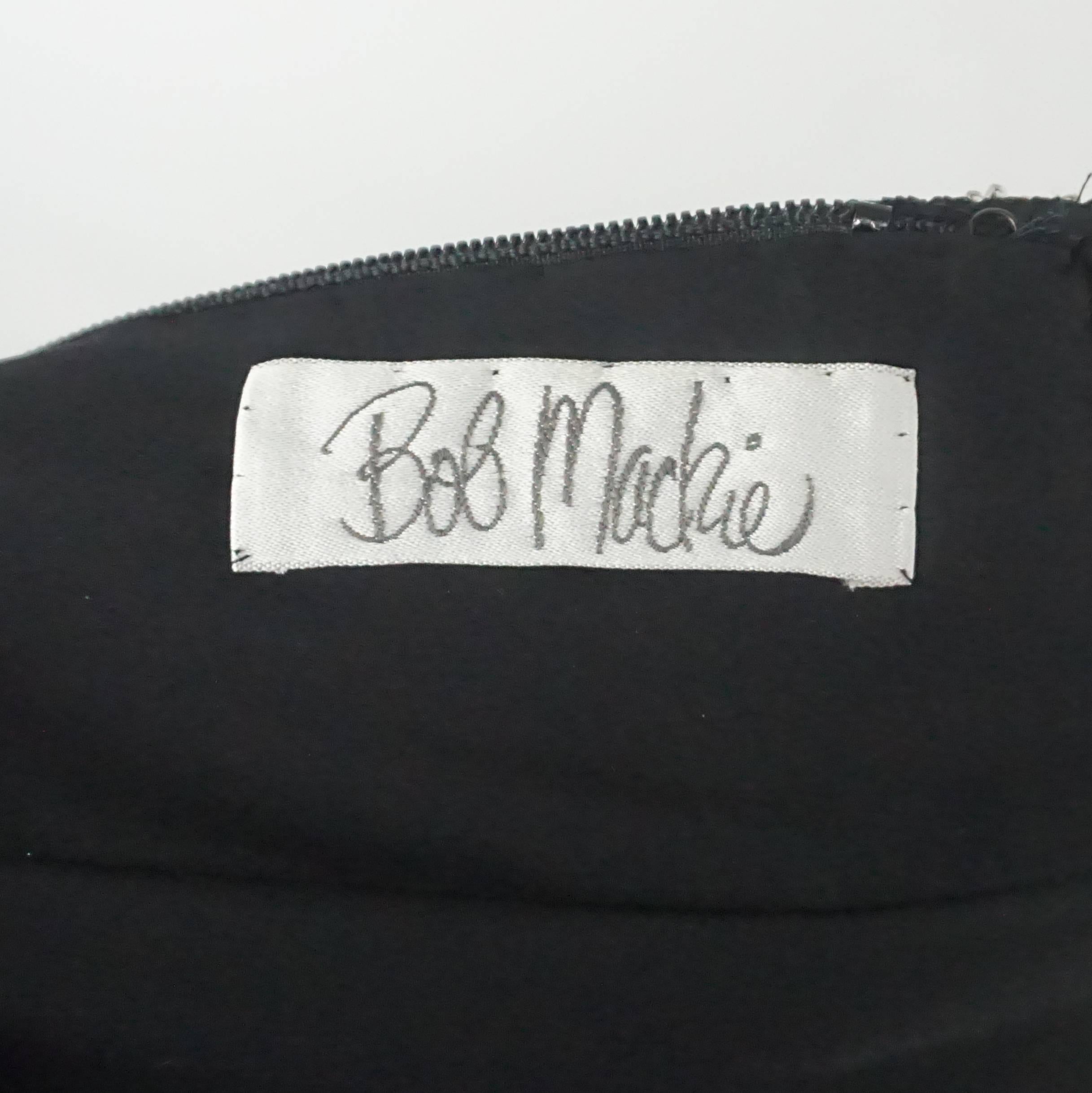 Bob Mackie Black Silk Chiffon Halter Gown with Beading and Shawl -8- Circa 1980s 2