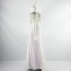 Bob Mackie Pastels Silk Chiffon Gown with Hanging Beads - 6 - circa 1980's