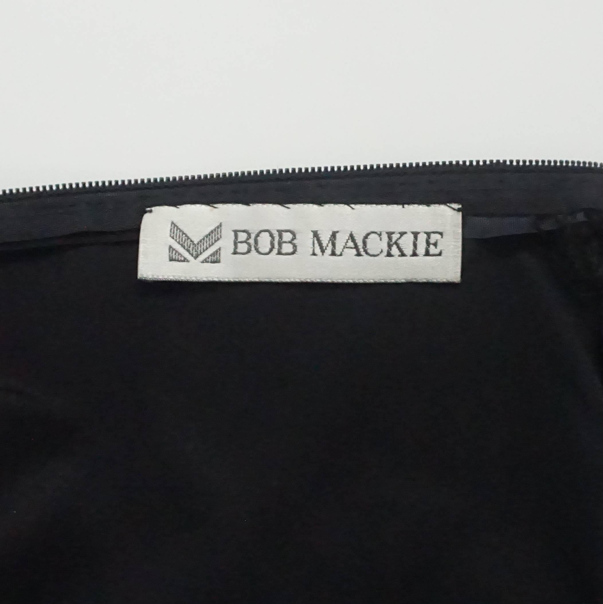 Bob Mackie Black Silk One Shoulder Dress with Beading - M - circa 1970's 1