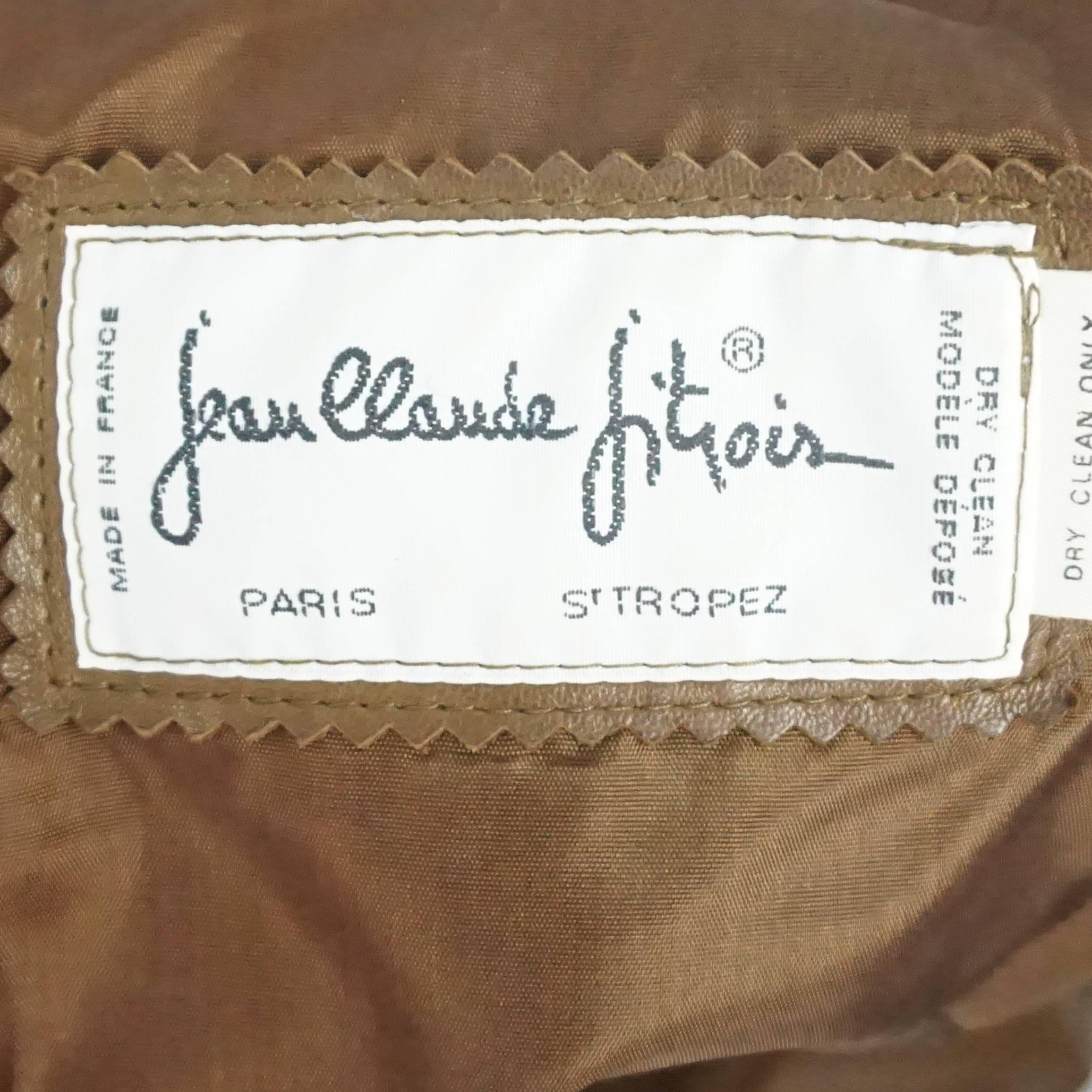 Women's Jean Claude Jitrois Brown Leather Long Sleeve Dress - 6 -  circa 1980's 