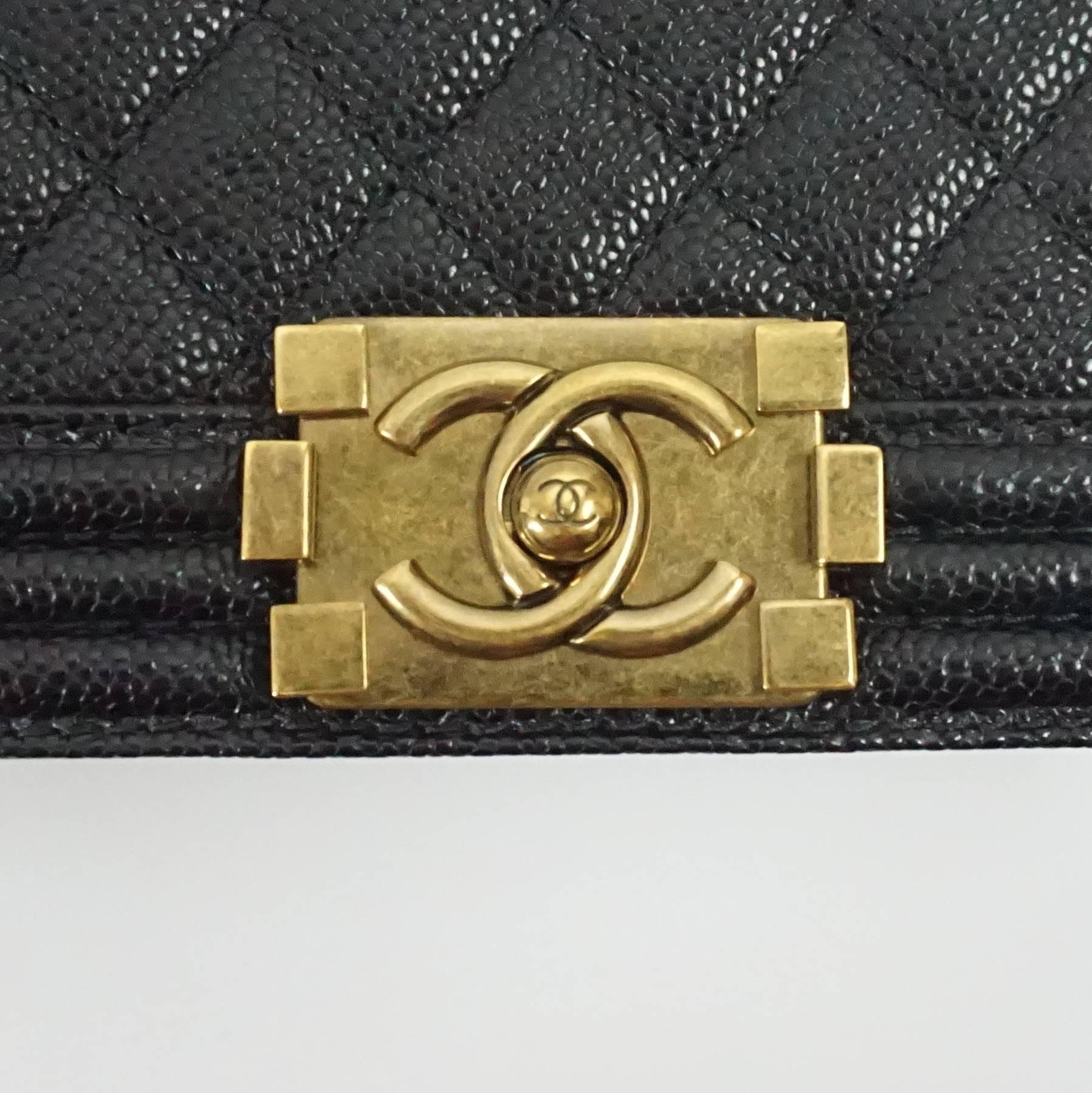 Chanel Black Caviar Small Boy Bag - GHW - 2014 2