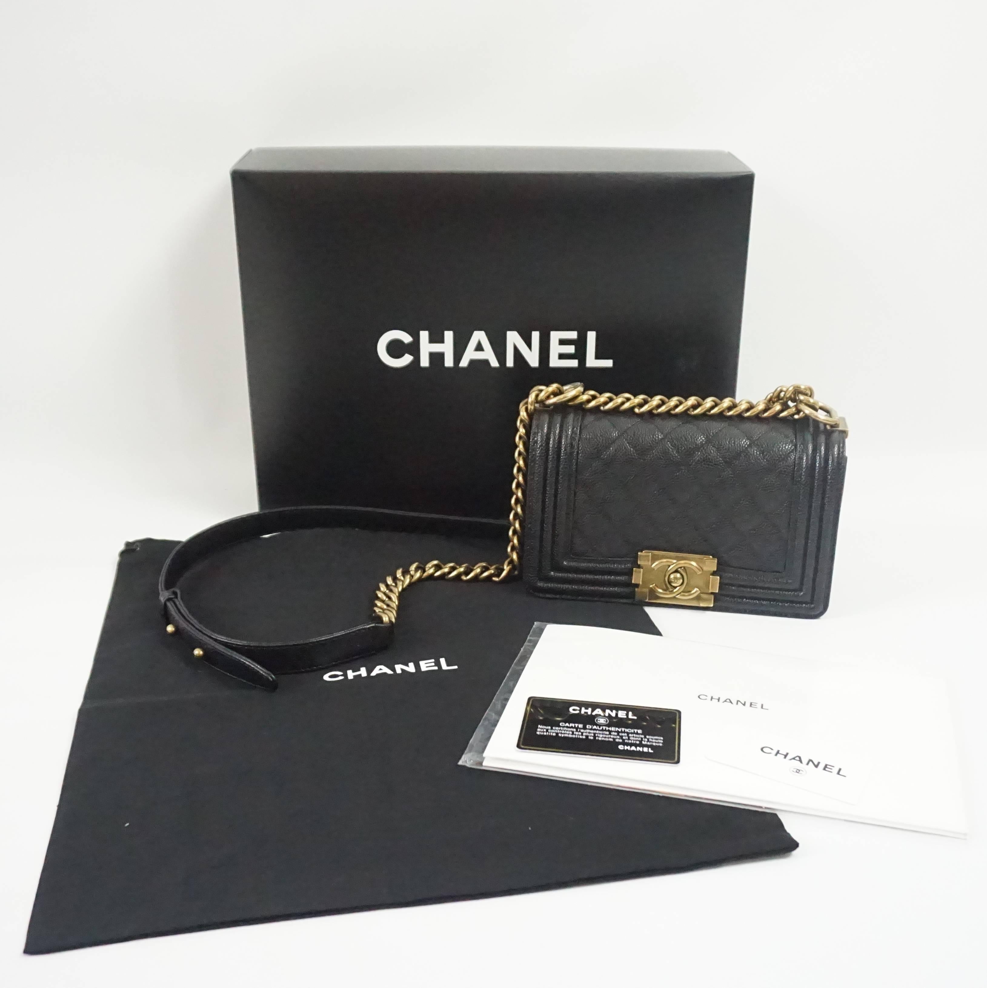 Chanel Black Caviar Small Boy Bag - GHW - 2014 6