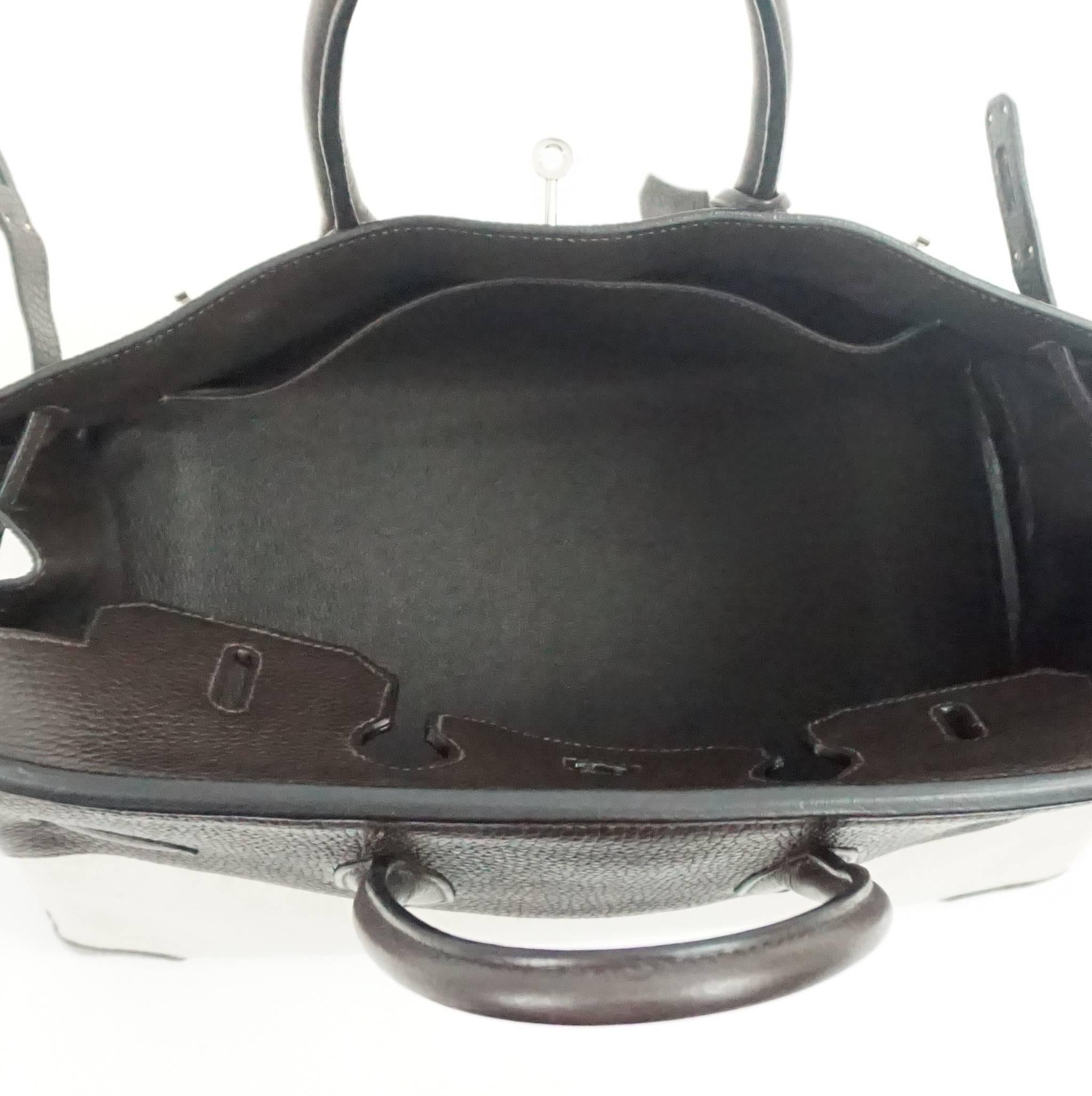 Women's Hermes Canvas and Chocolate Brown Leather 35cm Birkin - SHW - 2006