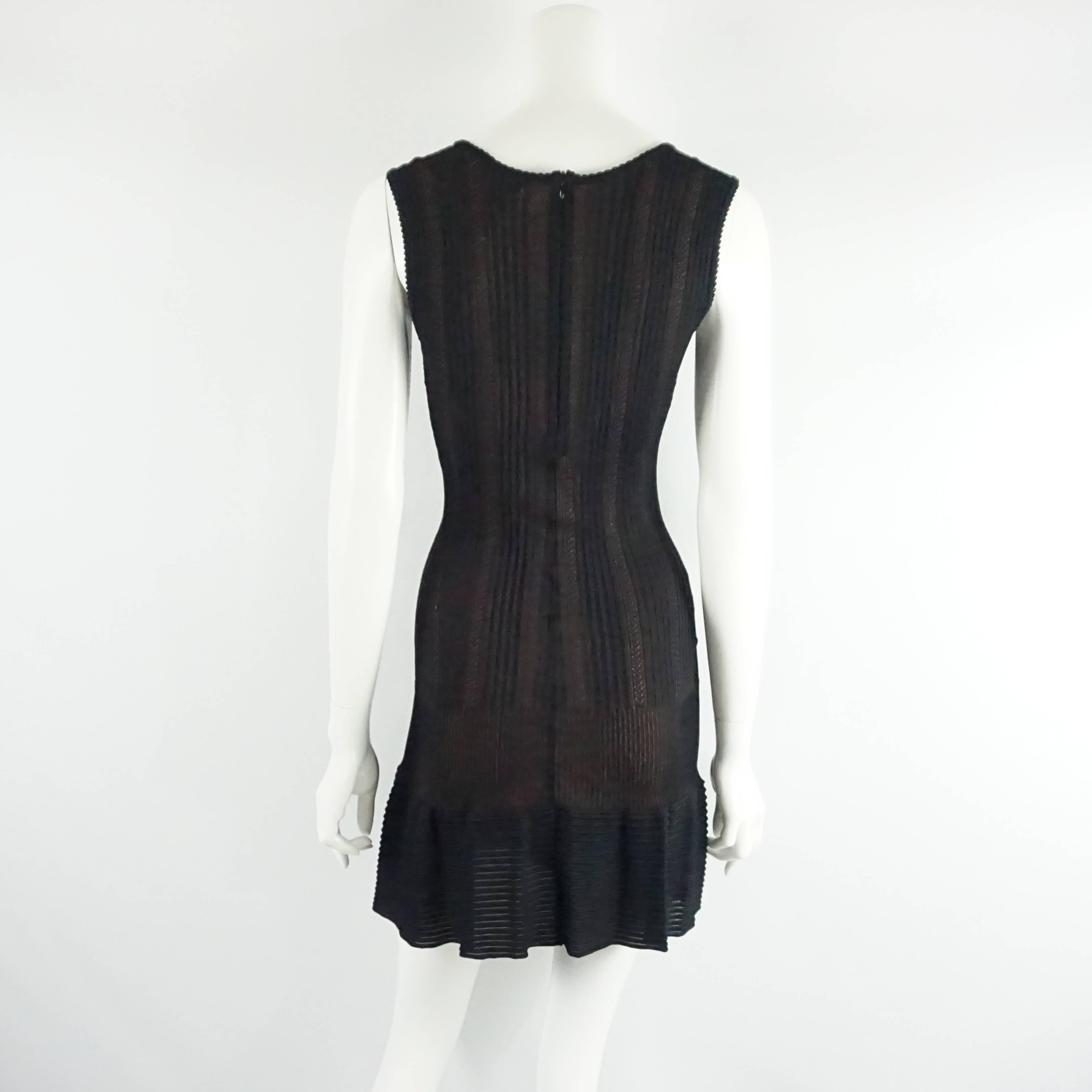 Alaia Black Knit V-Neck Sleeveless Dress - XS In Excellent Condition In West Palm Beach, FL