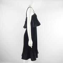 Nina Ricci Haute Couture Black Silk Pleated Dress - 4 - 1986