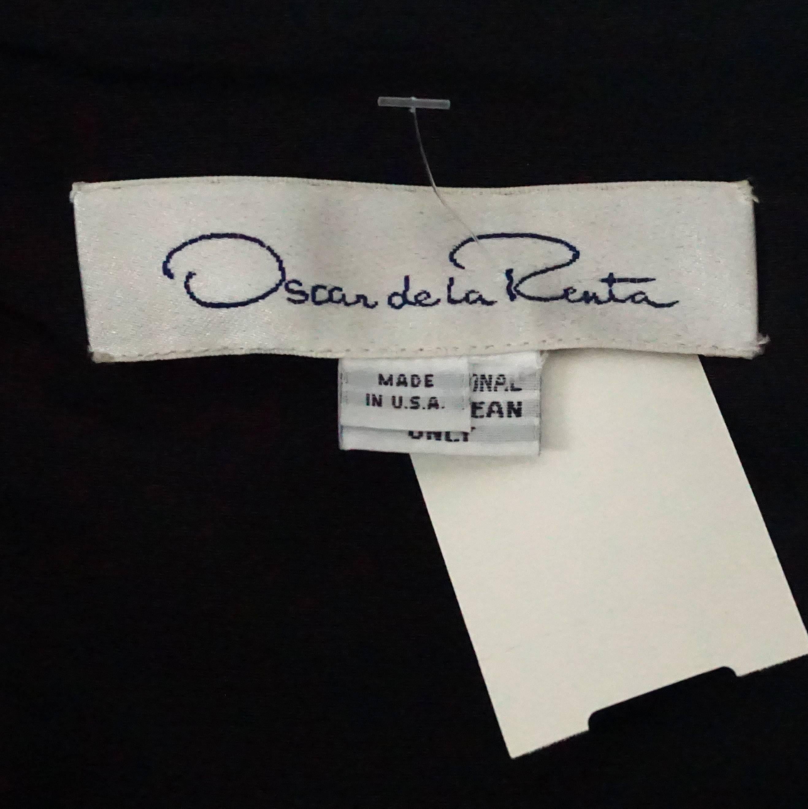 Oscar de la Renta - Robe et veste en taffetas noir avec bordure en zibeline - 10 Pour femmes en vente