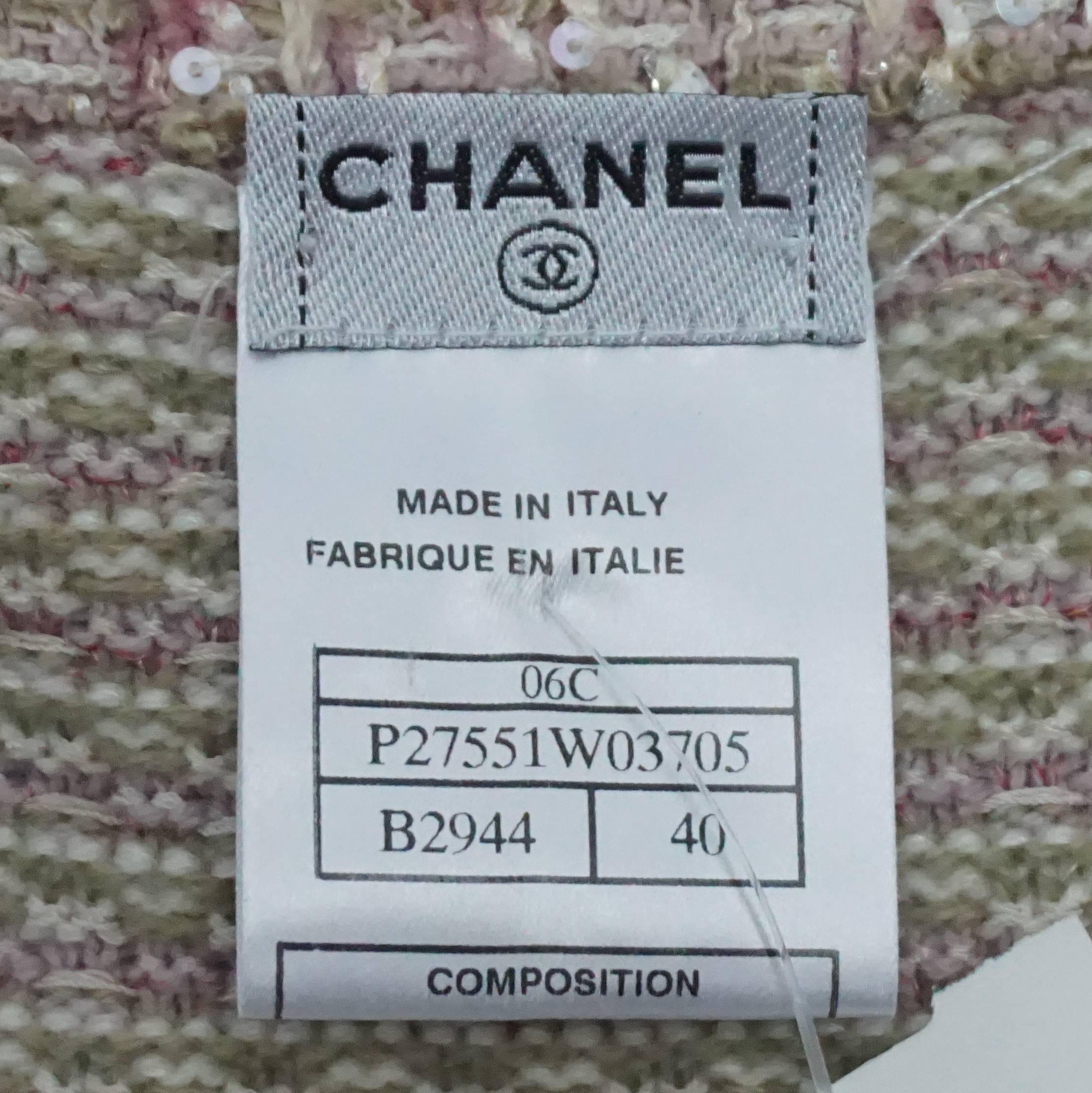 Chanel Tan, Ivory, and Rose Cashmere Blend Full Sweater Coat - 40  In Excellent Condition In West Palm Beach, FL