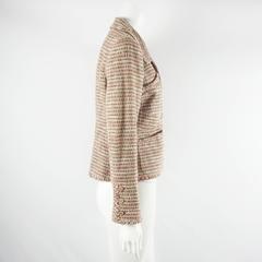 Chanel Brown and Pink Tweed Jacket with 4 Pockets - 42
