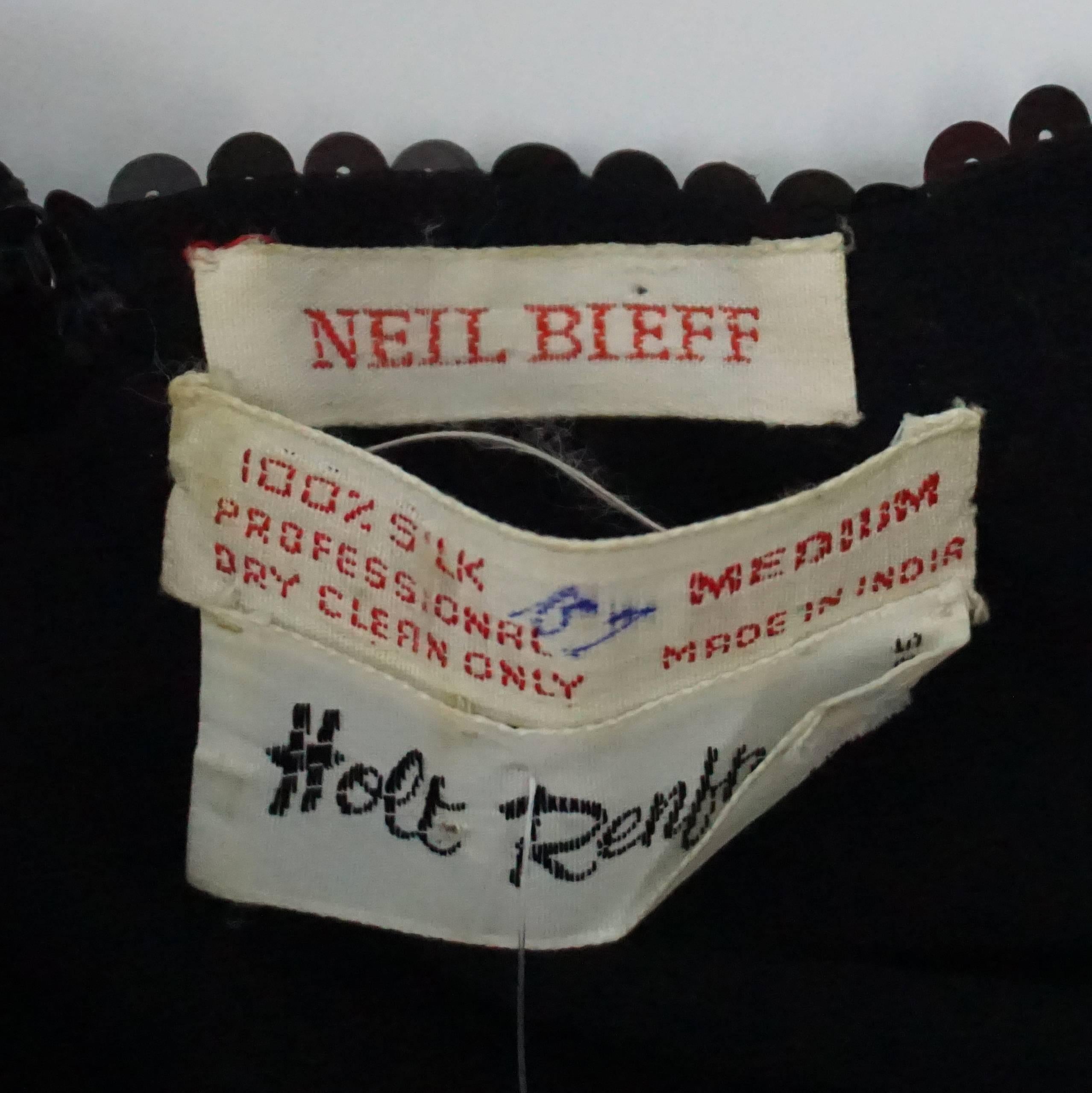 Neil Bieff Multi Sequin Masquerade Theme Blouse - M - 1970's  For Sale 2