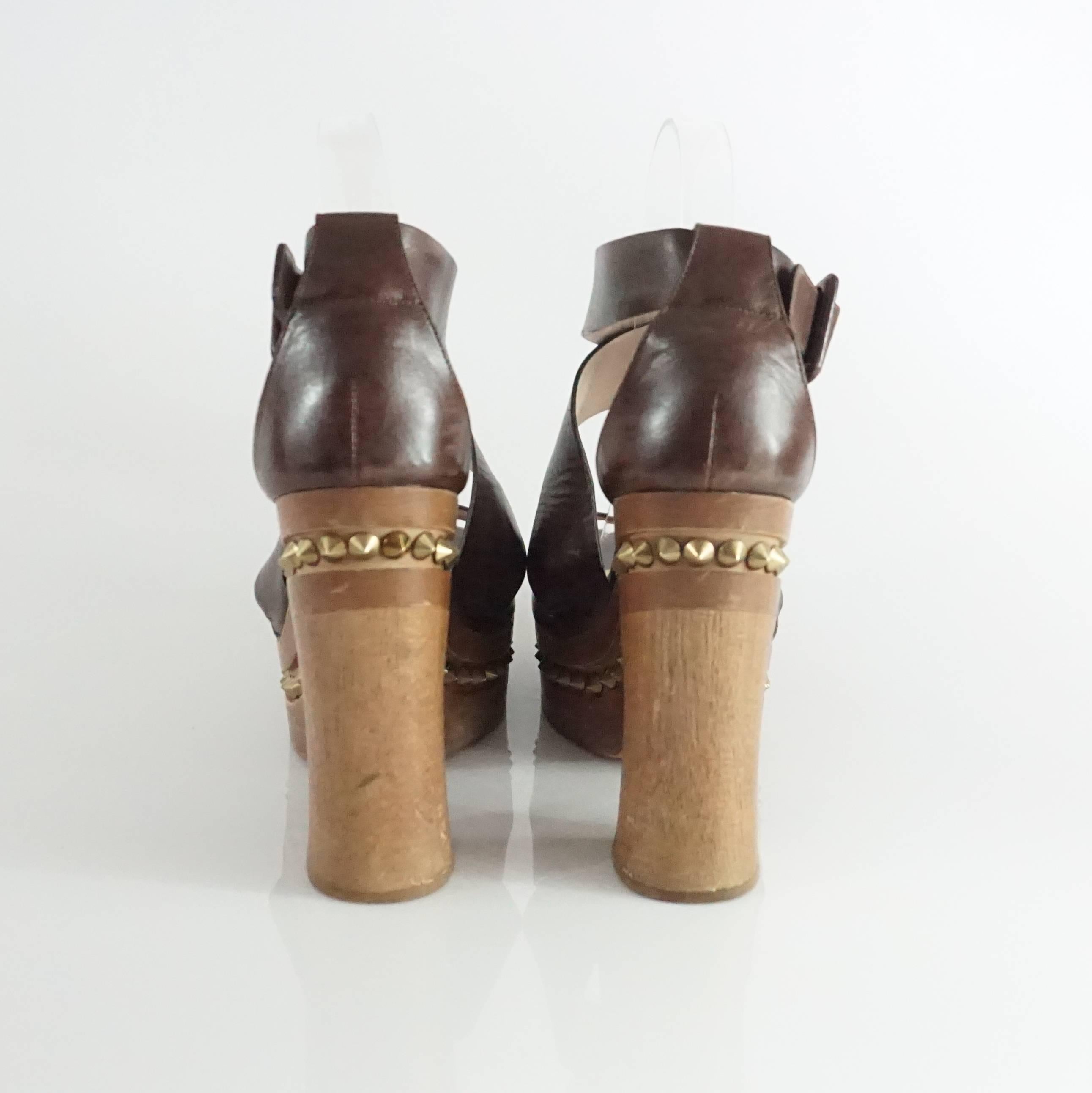brown wood heels