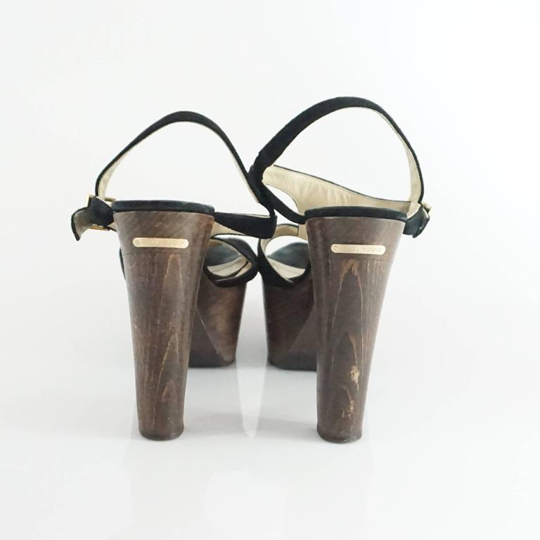 Jimmy Choo Black Suede Platform Wood Heels - 40 For Sale at 1stDibs ...