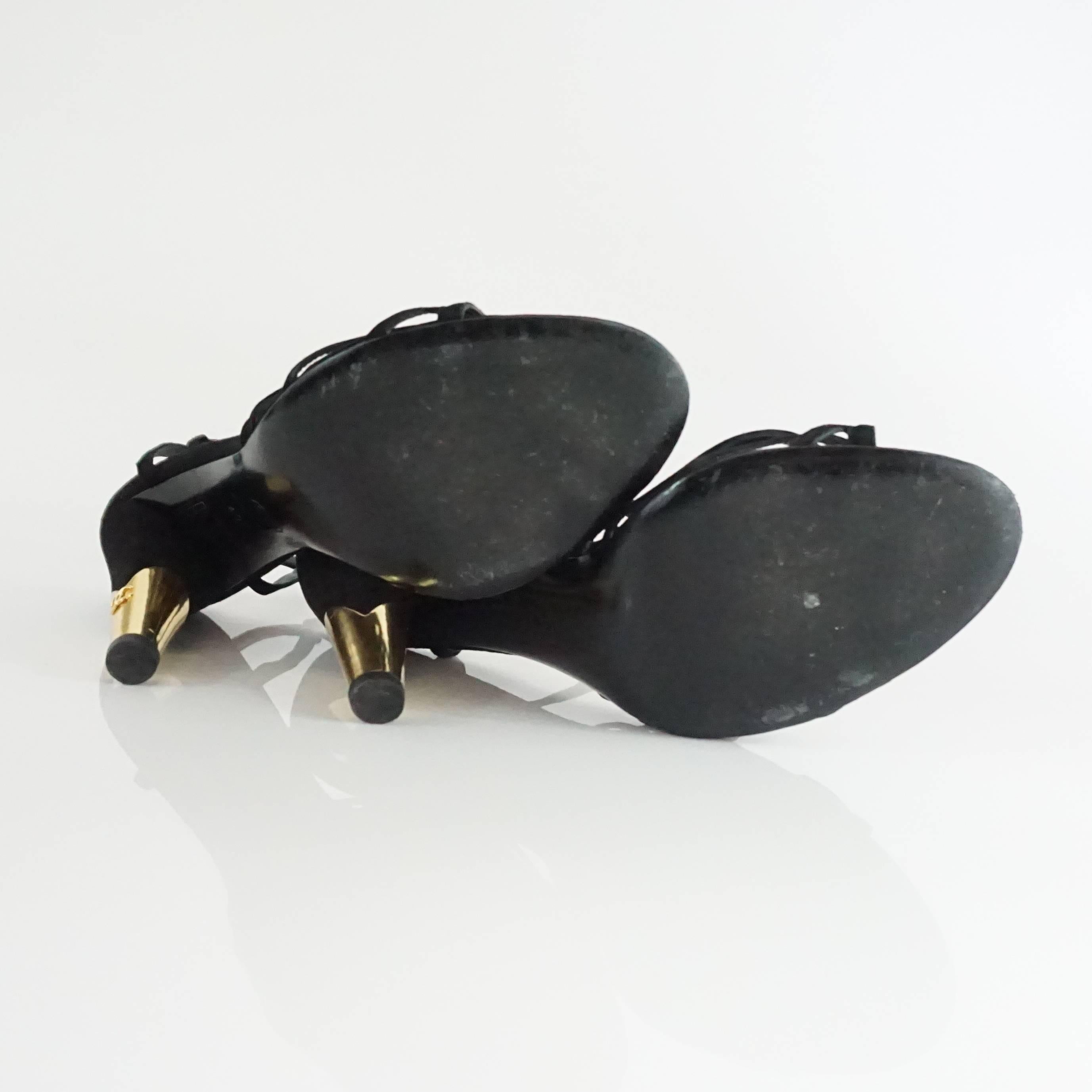 Chanel Black Suede Ankle Strap Heels - 40.5 1
