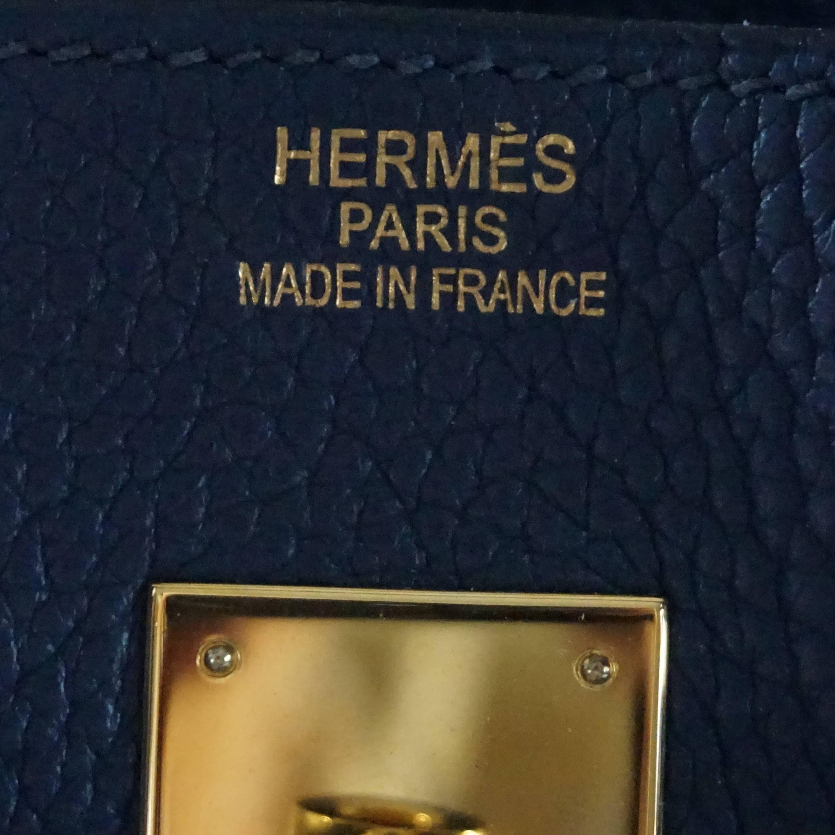 Hermes Navy Clemence 35cm Birkin - GHW  Letter M 3