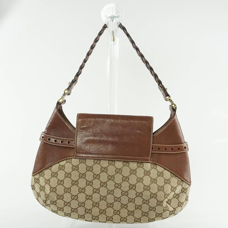 Gucci Brown Monogram Canvas Gg Horsebit Shoulder Bag at 1stDibs | gucci  horsebit shoulder bag