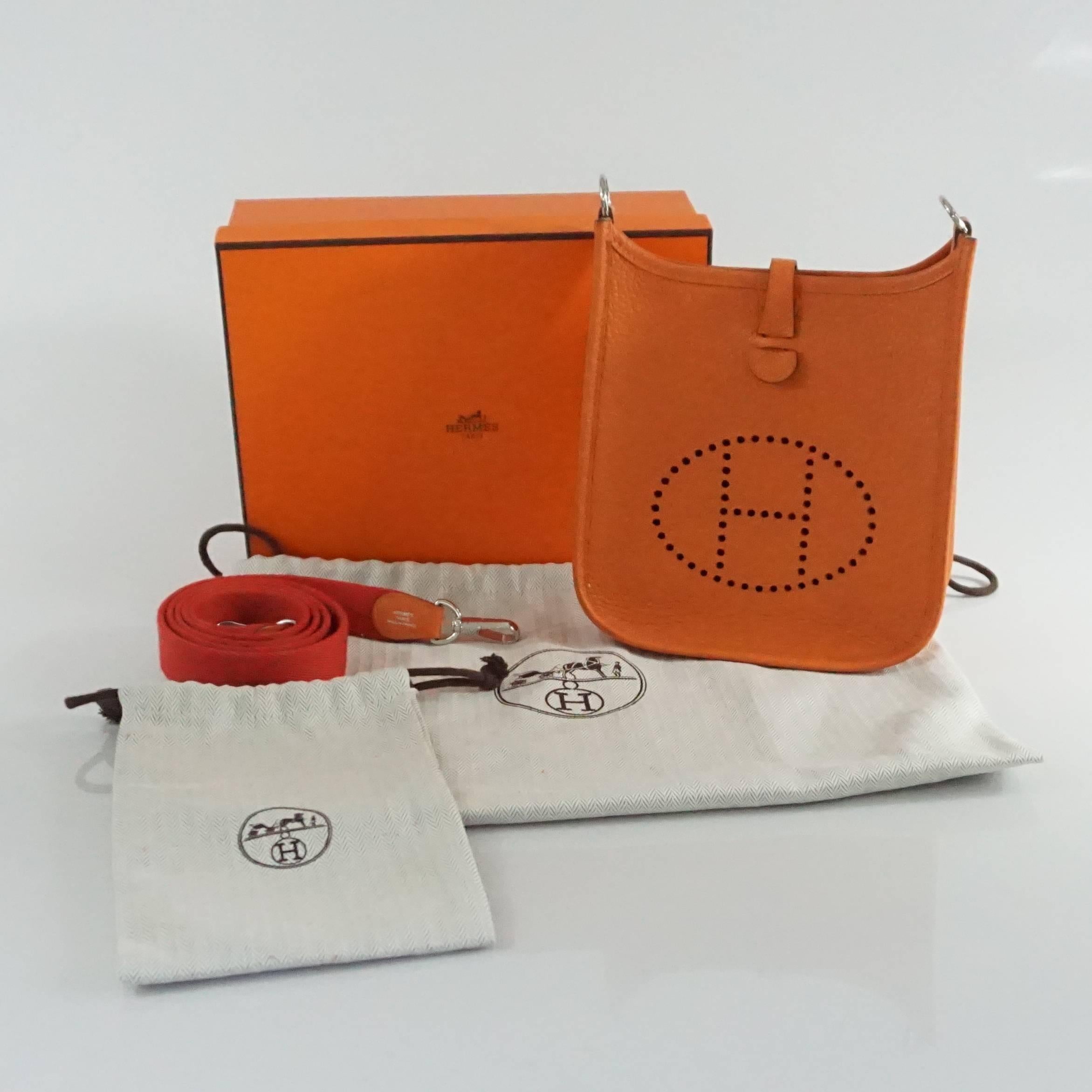 Hermes Orange Clemence TPM Mini Evelyne - 2016 1