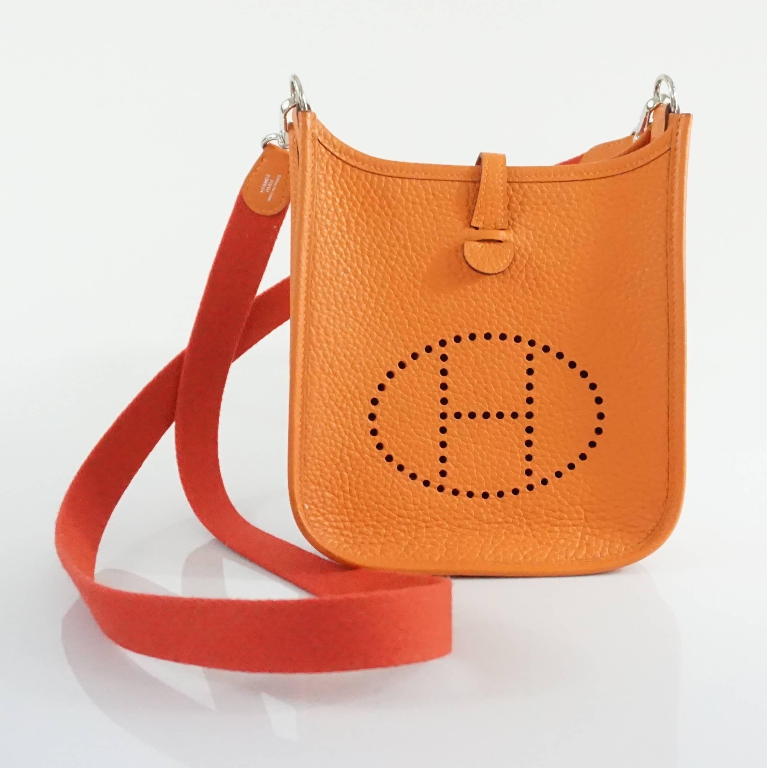 Hermes Orange Clemence TPM Mini Evelyne - 2016 2