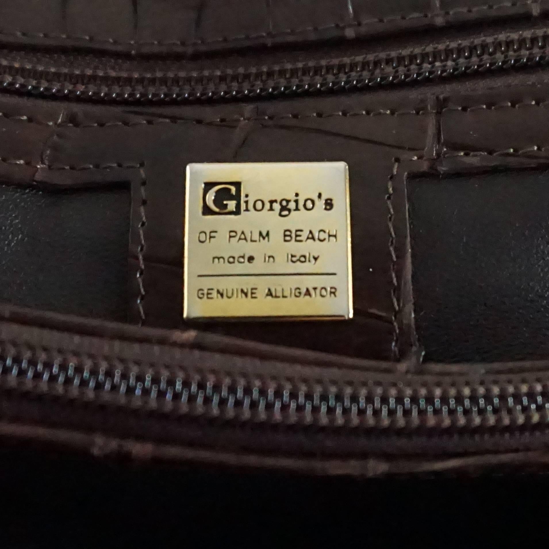 Giorgio's Brown Alligator Shoulder Bag with Crossbody Strap  In Good Condition In West Palm Beach, FL