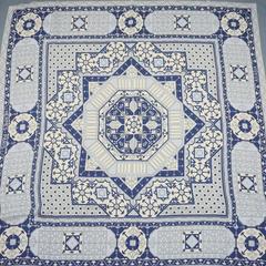 Hermes Pale Blue Mosaic "Arabia" Cashmere Silk Shawl