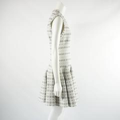 Alaia Ivory Textured Metallic Knit Dress - 42