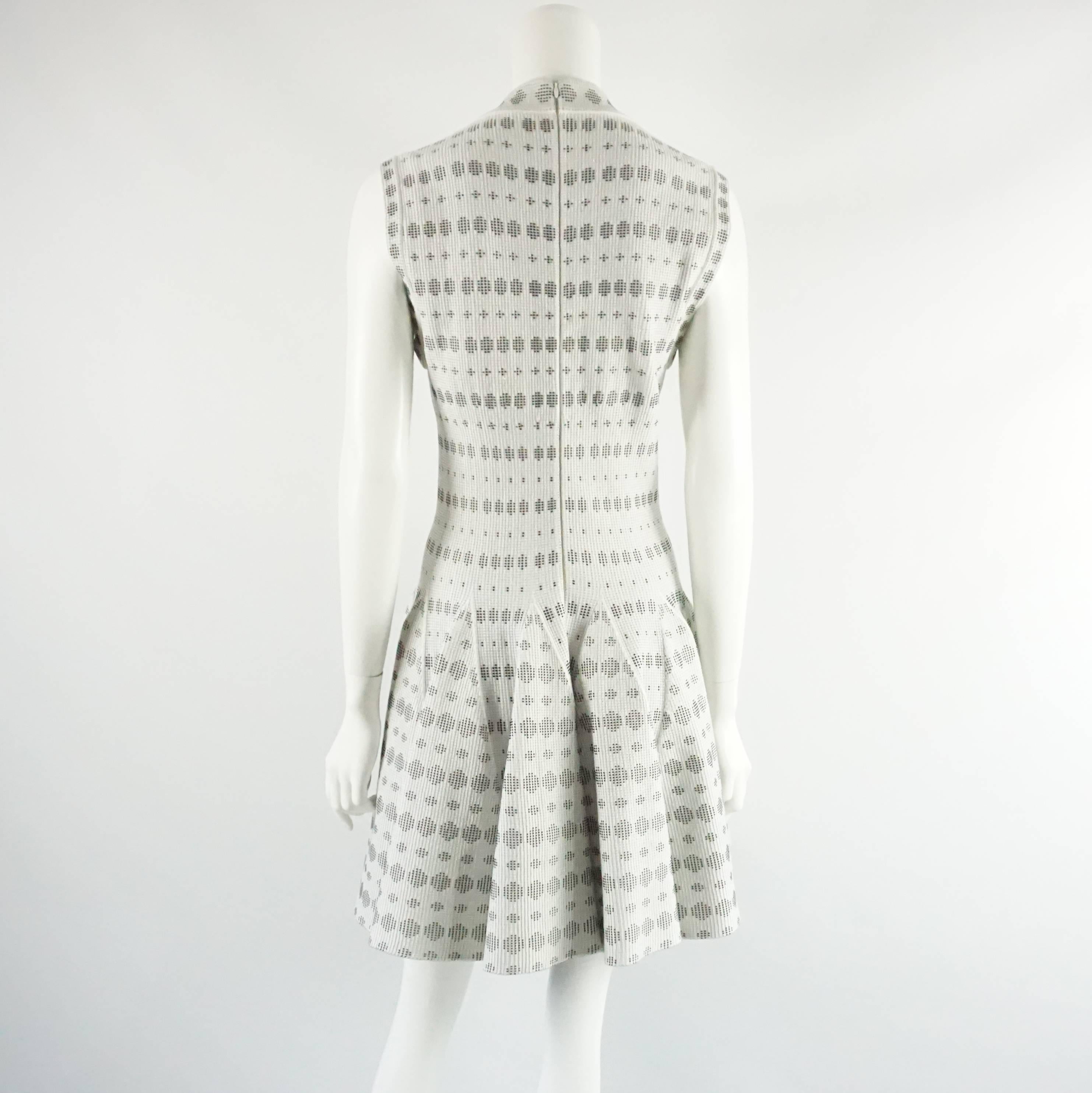 Gray Alaia Ivory Textured Metallic Knit Dress - 42