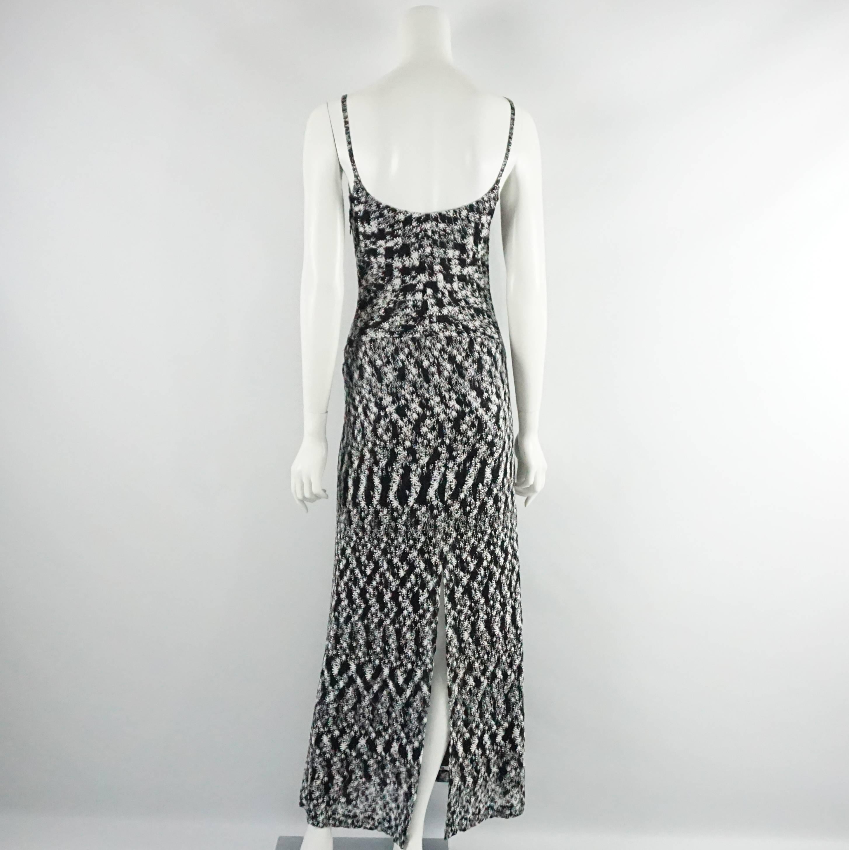Missoni Black and White Knitted Maxi Dress with Pockets - 38 In Excellent Condition In West Palm Beach, FL