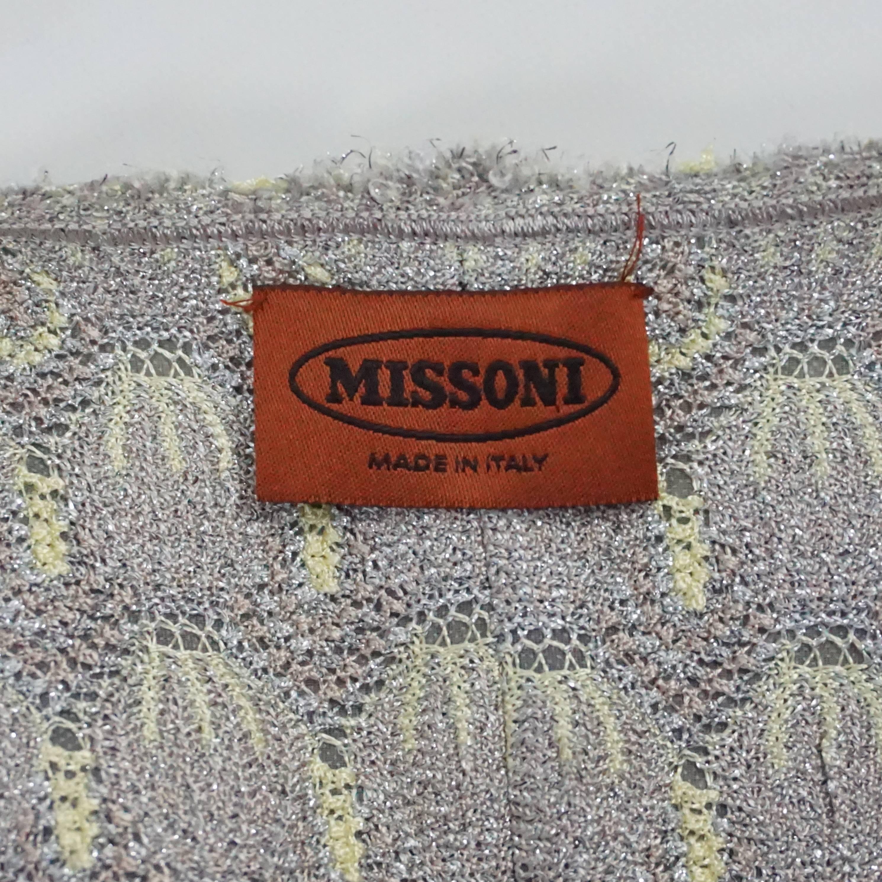 Missoni Lavender and Silver Knitted Maxi Dress with Pockets - 40 In Excellent Condition In West Palm Beach, FL