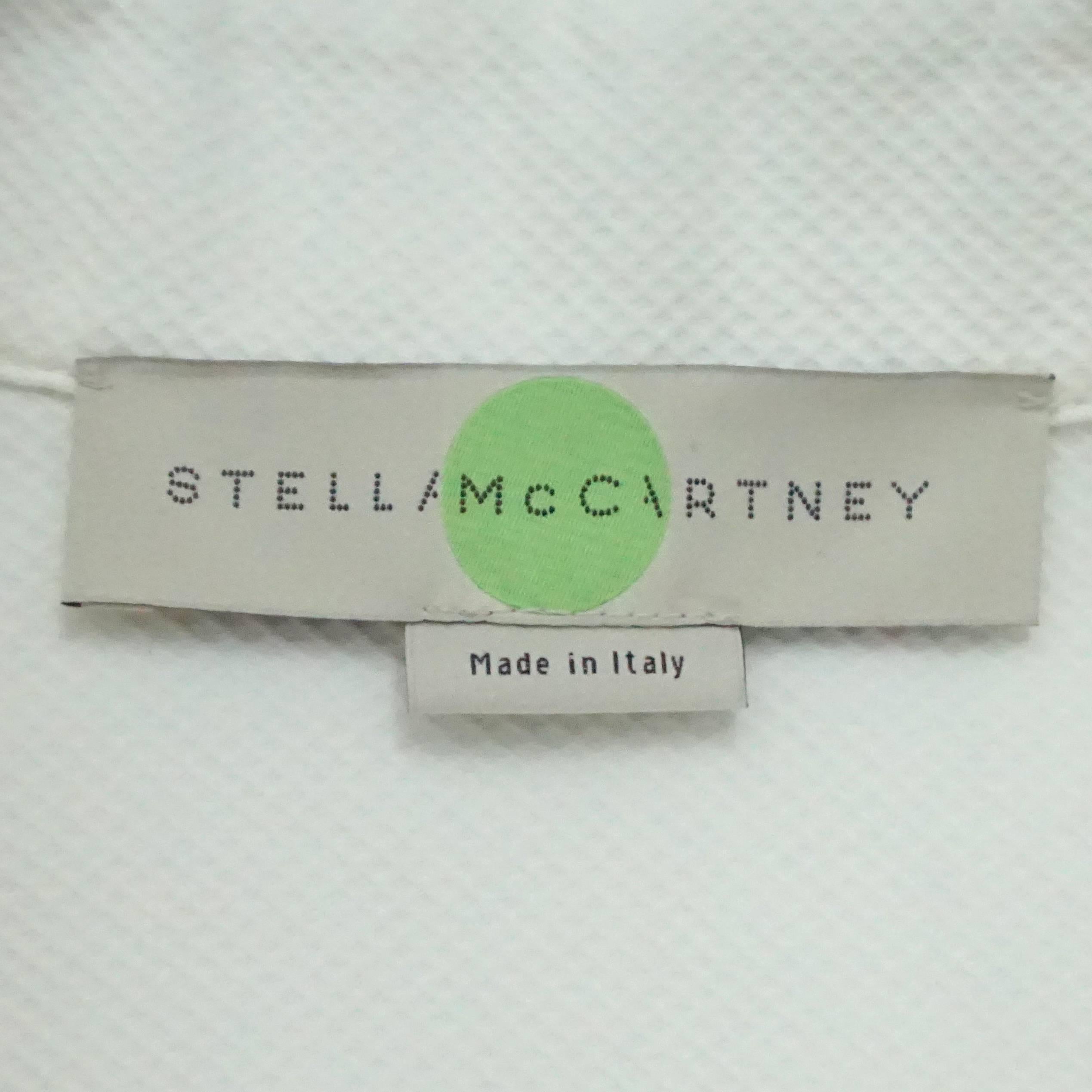 Women's Stella McCartney White Cotton Pique Shirt with Stone Embellishment - 40 - NWT