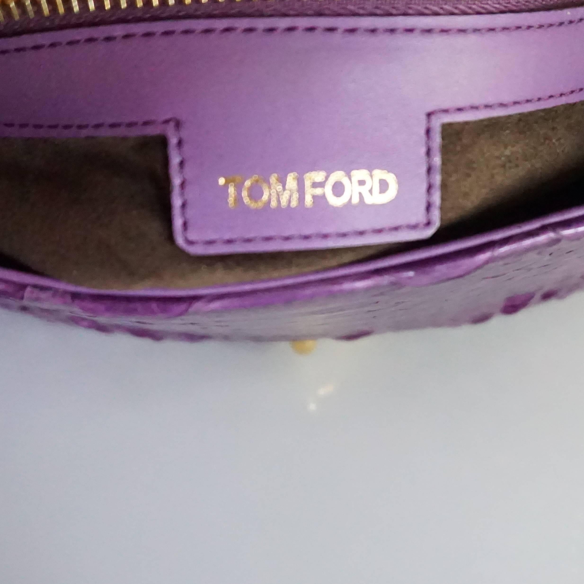 Gray Tom Ford Purple Python Carine Shouder Bag 