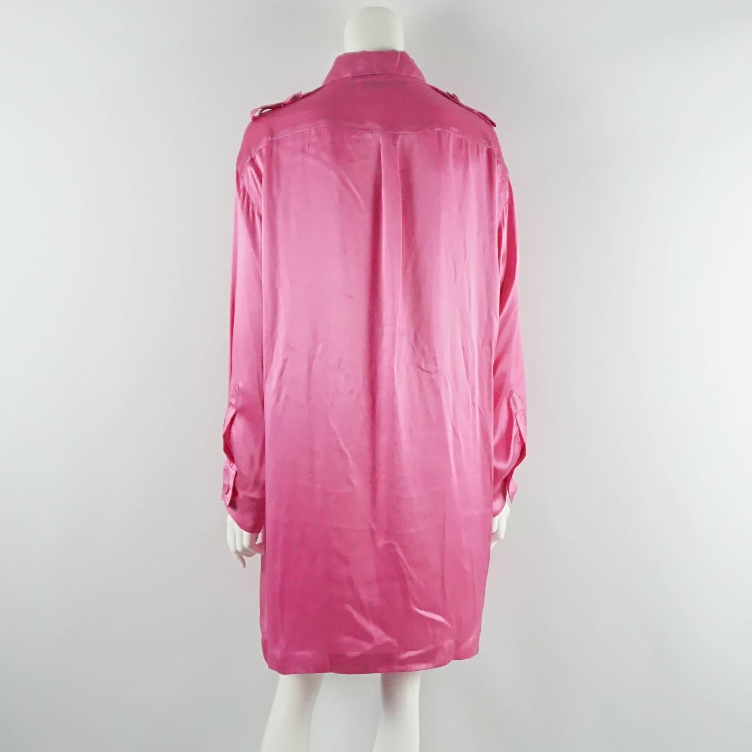 pink silk dress shirt