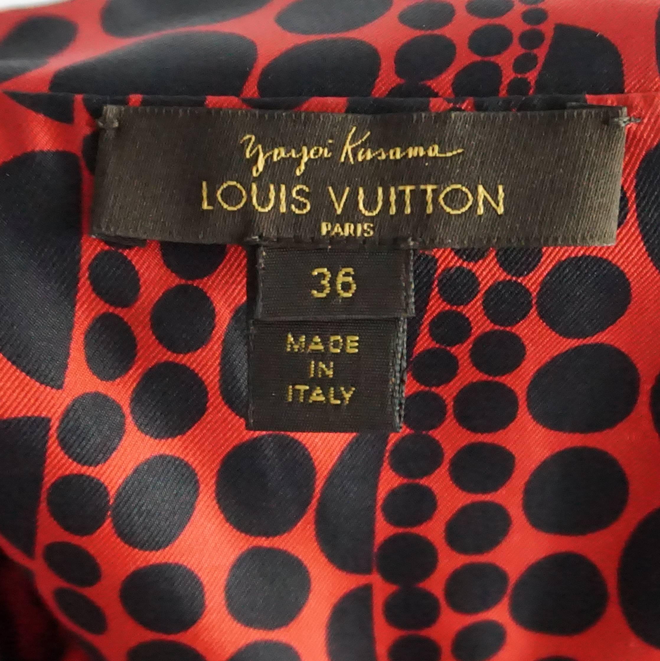 Louis Vuitton Yayoi Kusama Red and Black Printed Shirt - 36 In Excellent Condition In West Palm Beach, FL