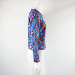 Marc Jacobs Multi Floral Long Sleeve Cotton Blend Top - XS