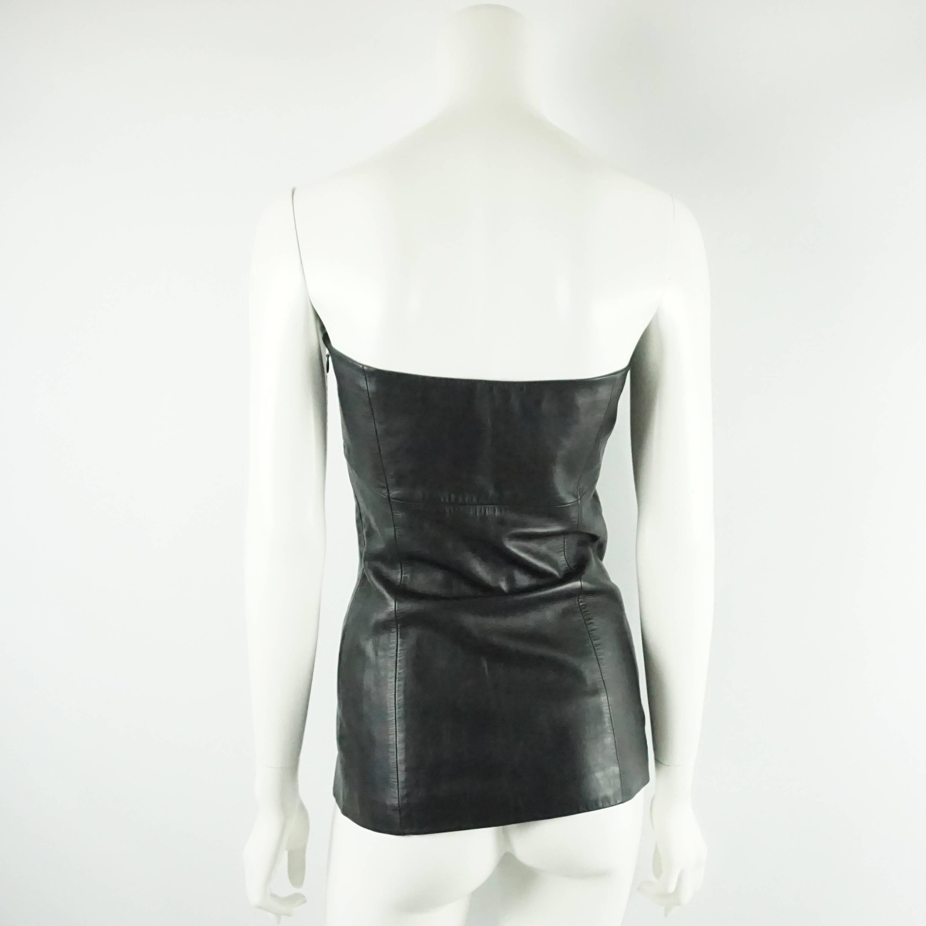 strapless leather top