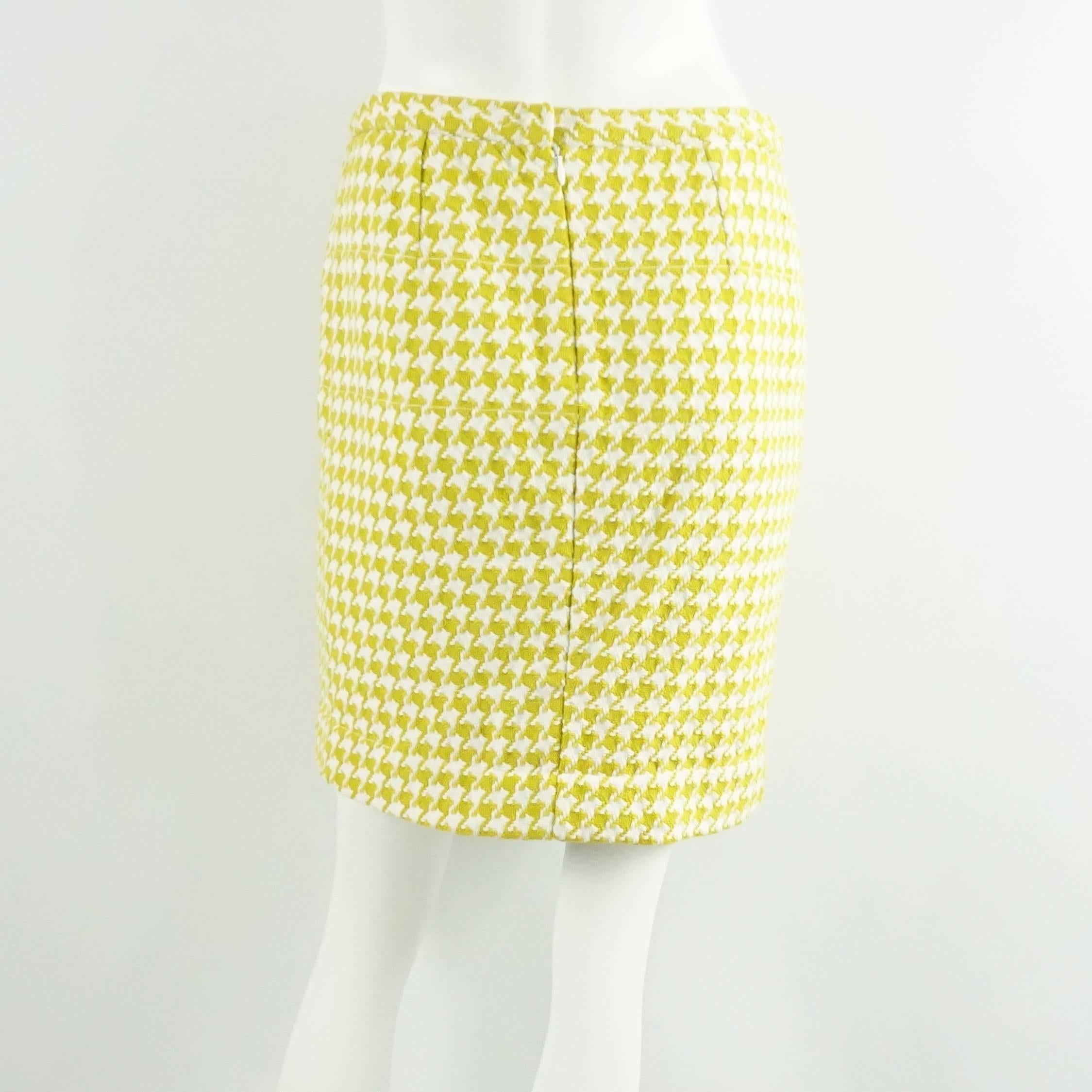 yellow houndstooth skirt