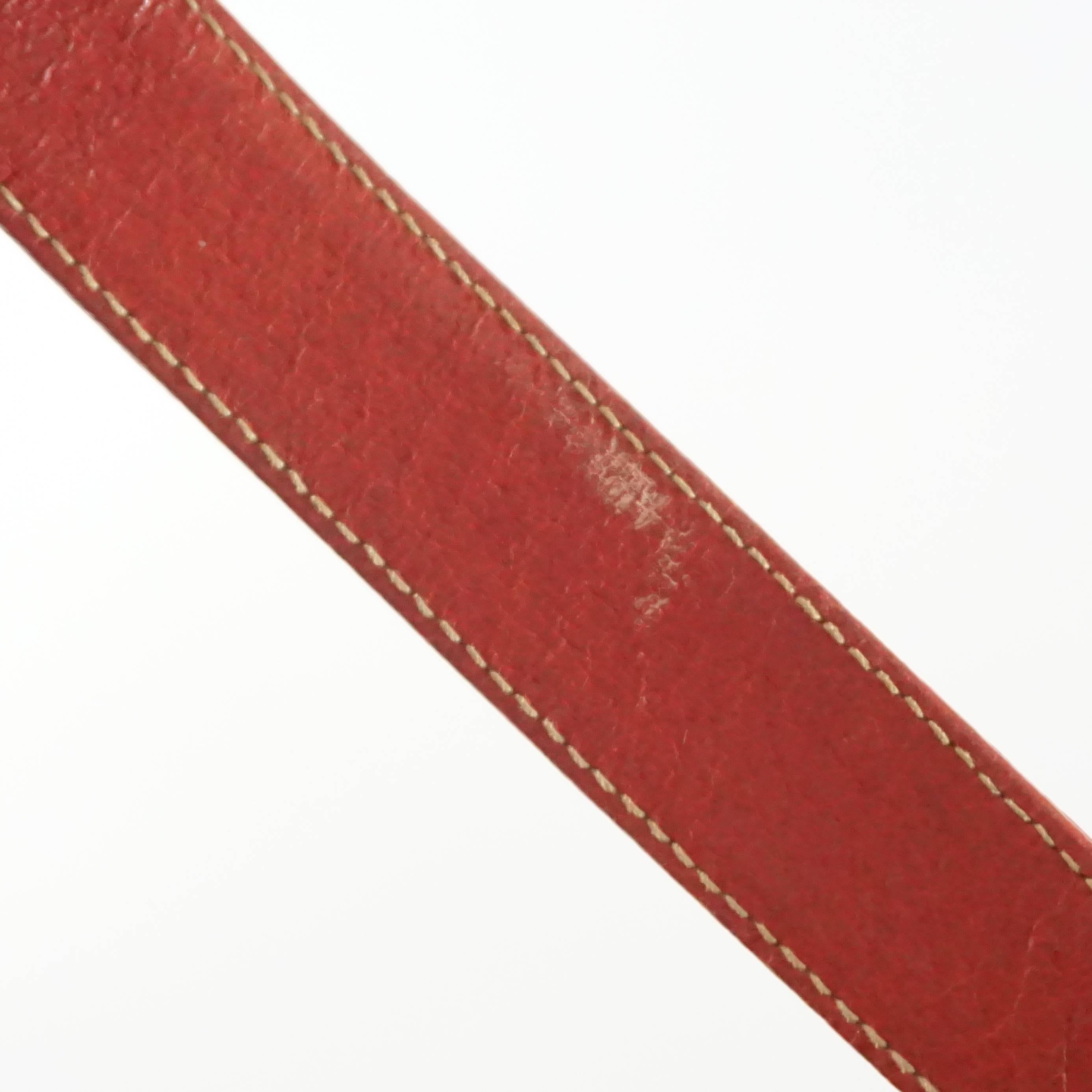 Gucci Red Leather Vintage Shoulder Bag - 1980's  4