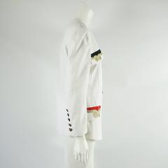 Pierre Balmain 1990's White Cotton Embroidered Jacket - Size Medium