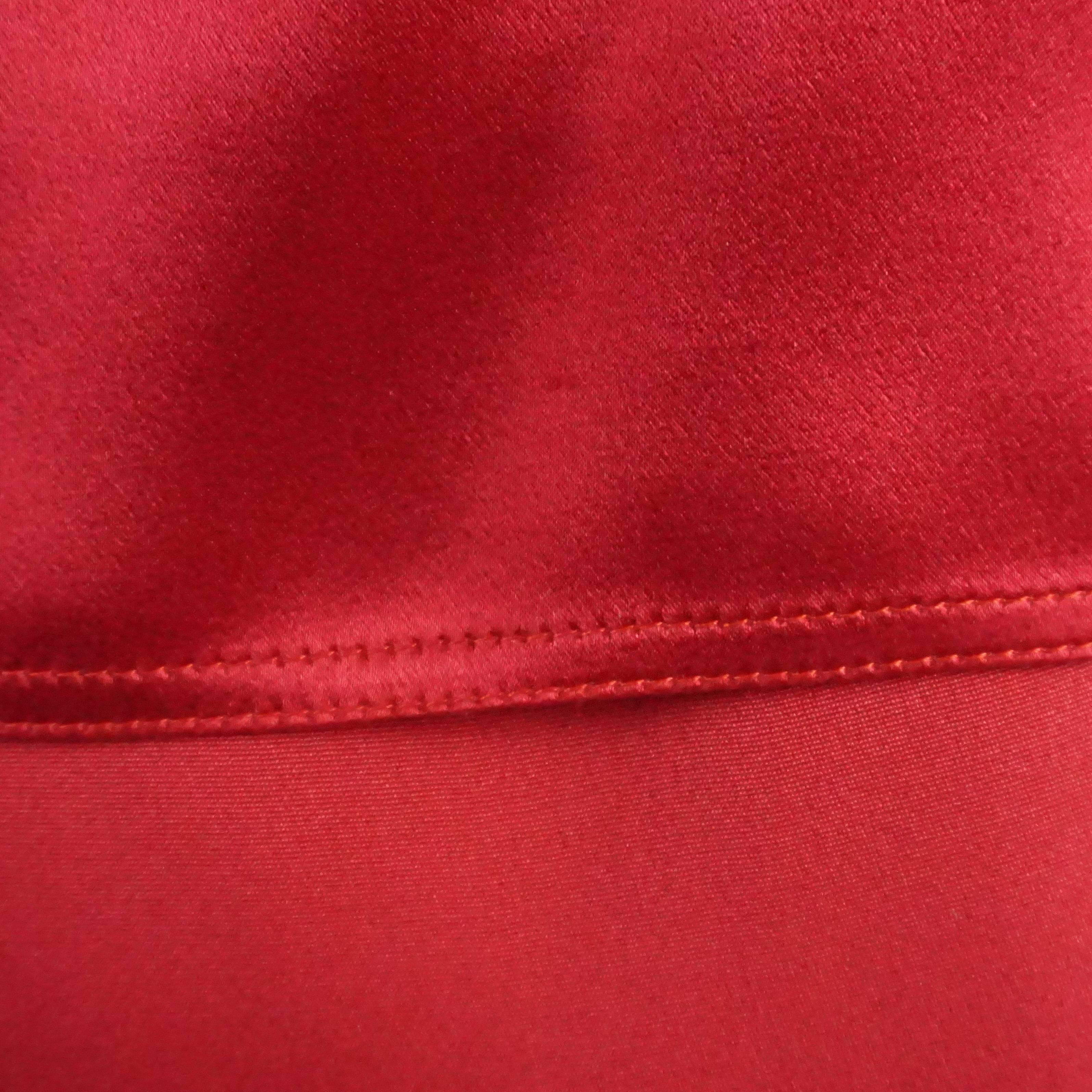 Gianni Versace 1990's Red Silk Skirt Set - 40 For Sale 2