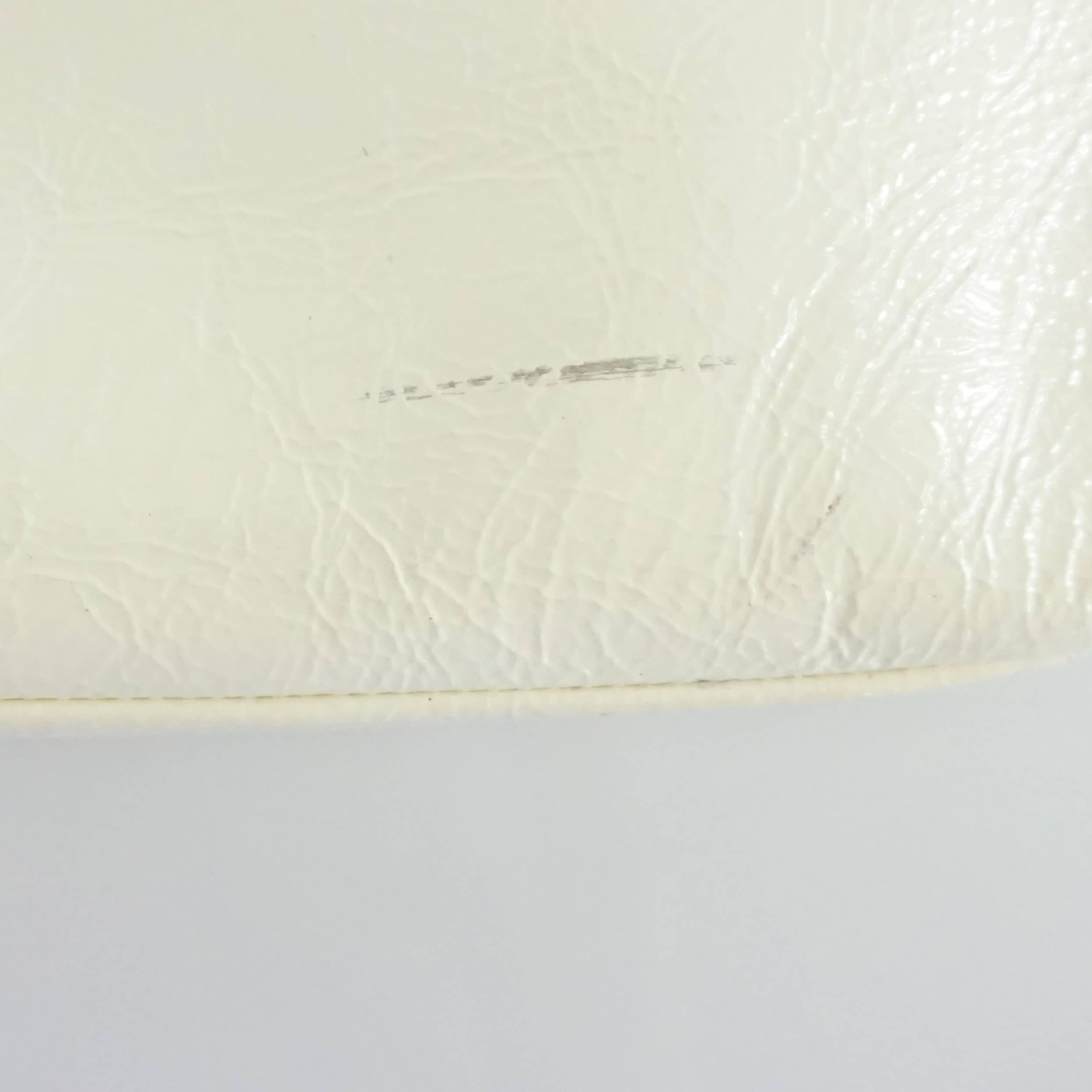 Oscar de la Renta Ivory Patent Leather Large Clutch  3