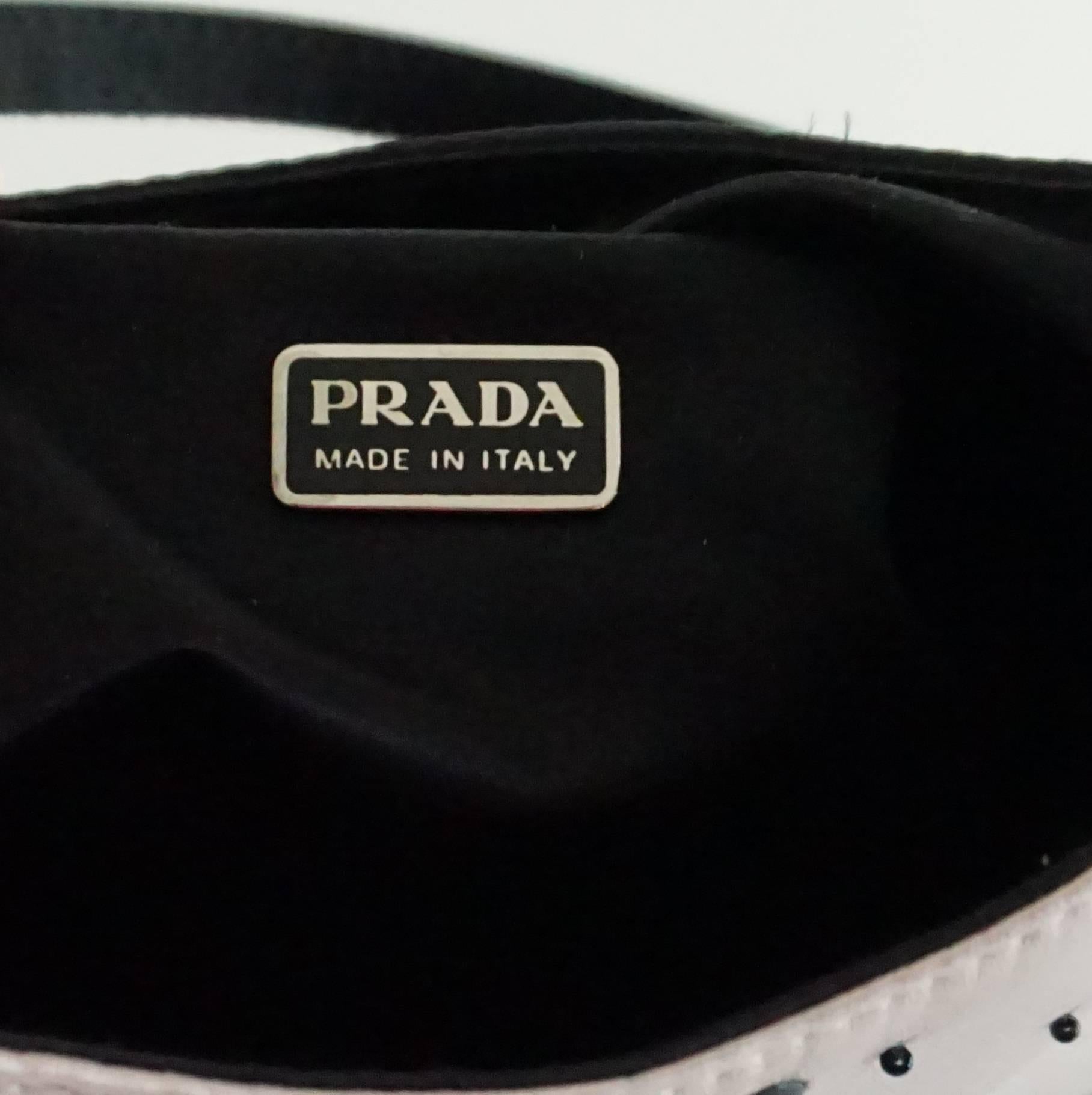 Prada Ivory Satin Baguette with Grommet and Sequins  1