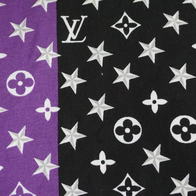 Louis Vuitton Purple Cotton Tee with Monogram Design - M - NWT at