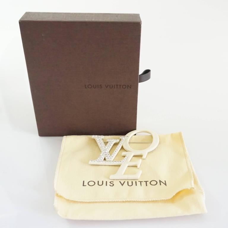 Marc Jacobs for Louis Vuitton Ivory Diamante Love Brooch at