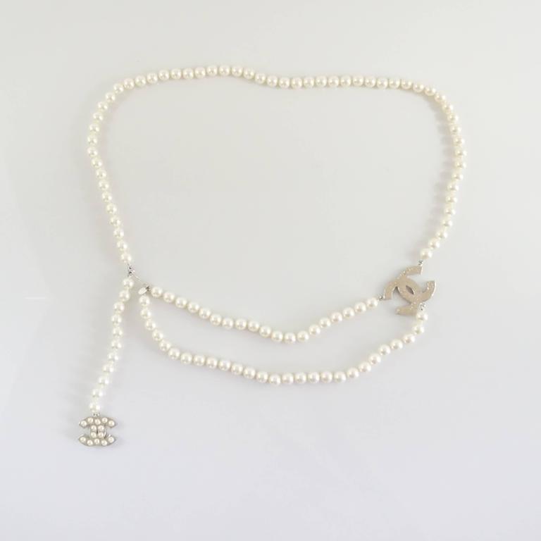 Chanel Pearl Necklace and Belt with CC Charms - 2014 at 1stDibs ...