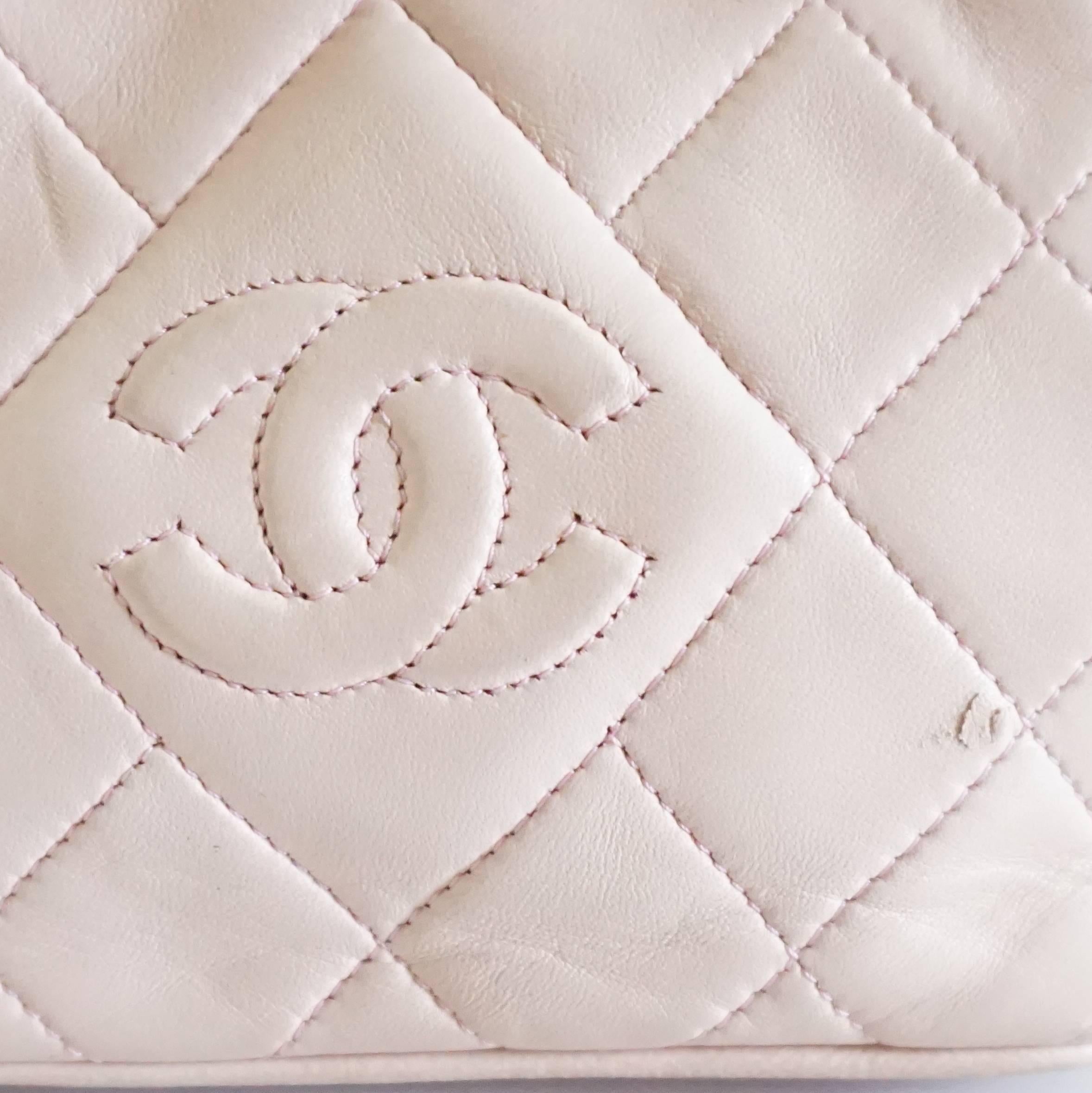 Women's Chanel Pink Leather Frame Crossbody Bag - circa late 80's