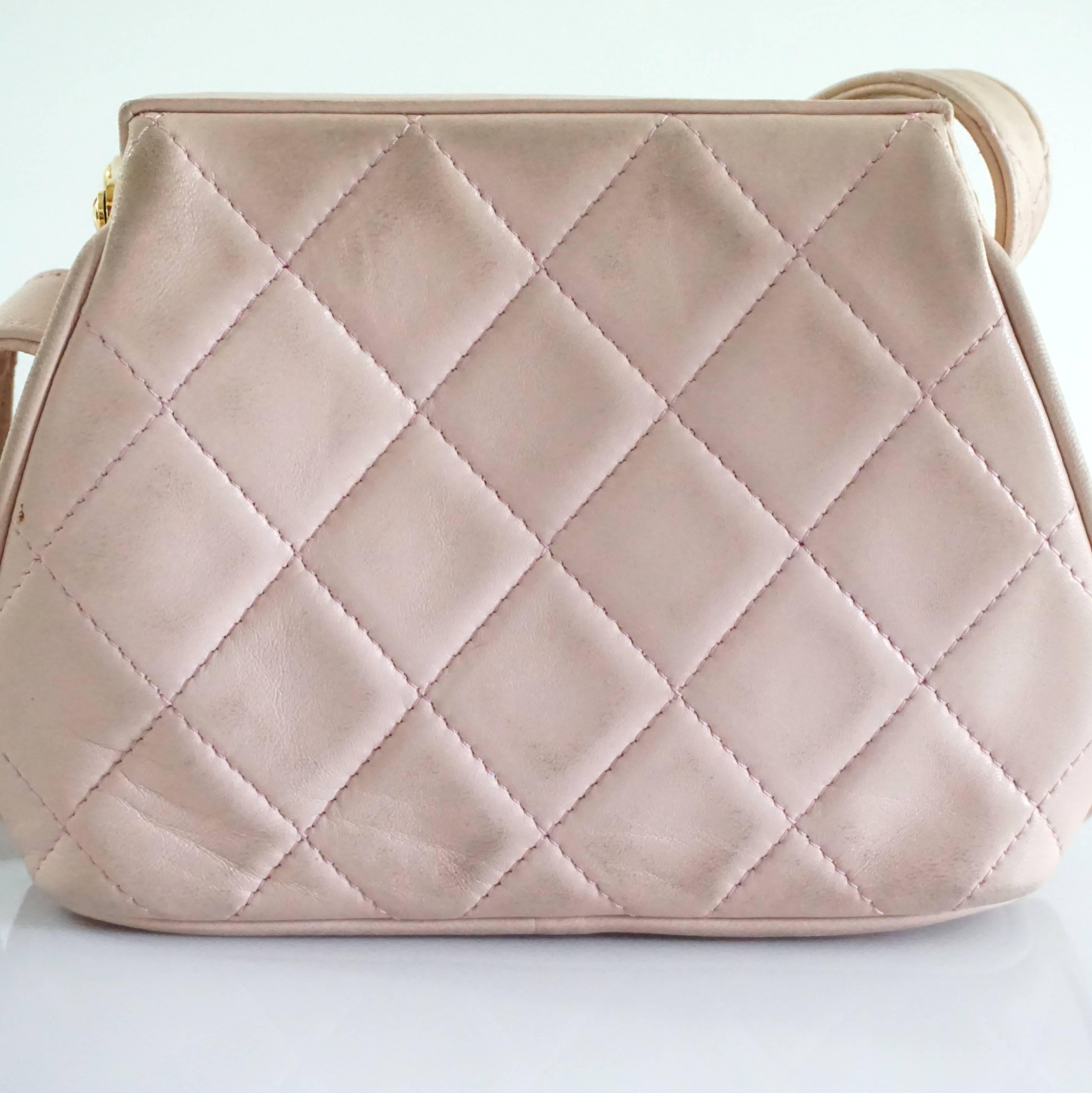 Chanel Pink Leather Frame Crossbody Bag - circa late 80's 2