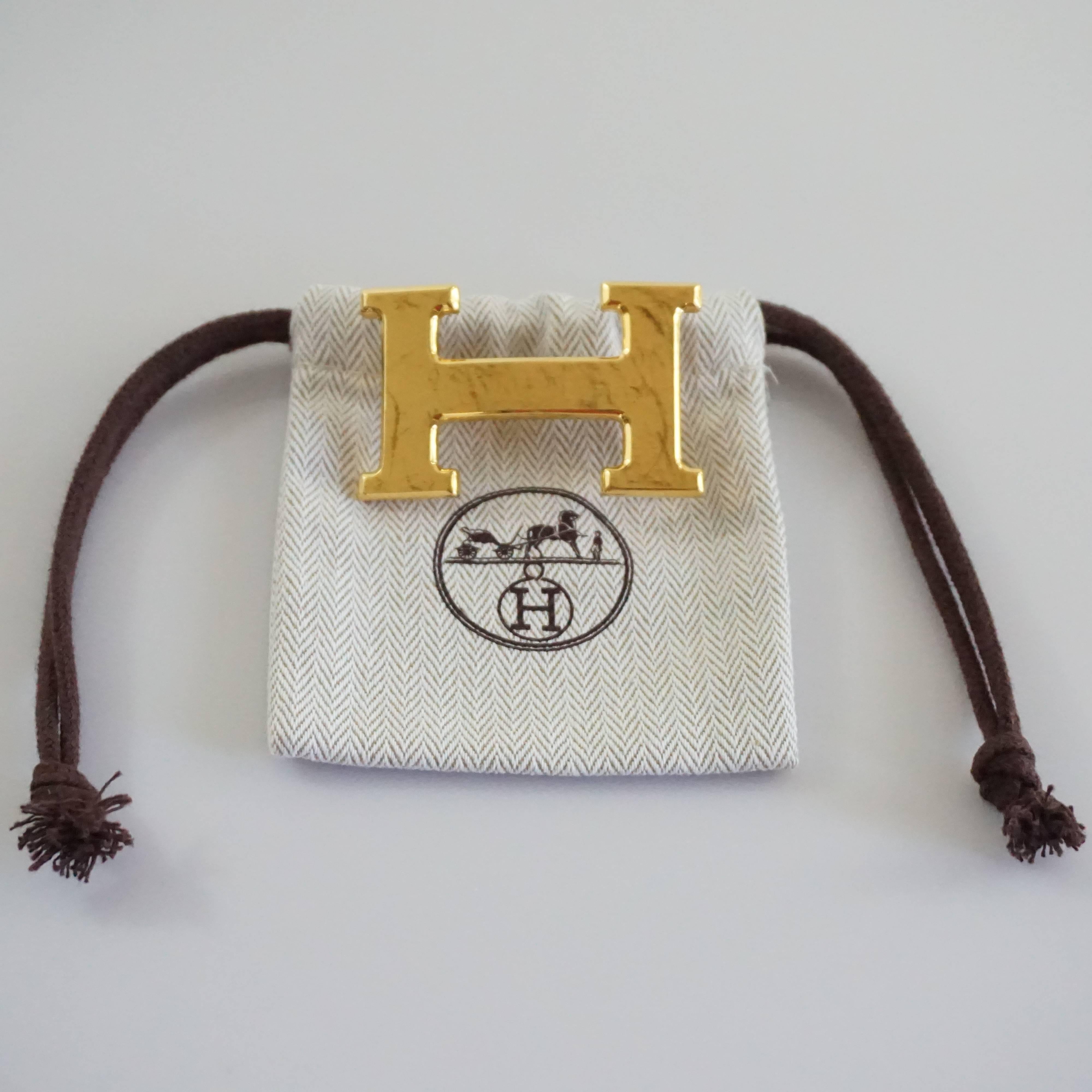 Hermes Matte Gold H Buckle  In Fair Condition In West Palm Beach, FL