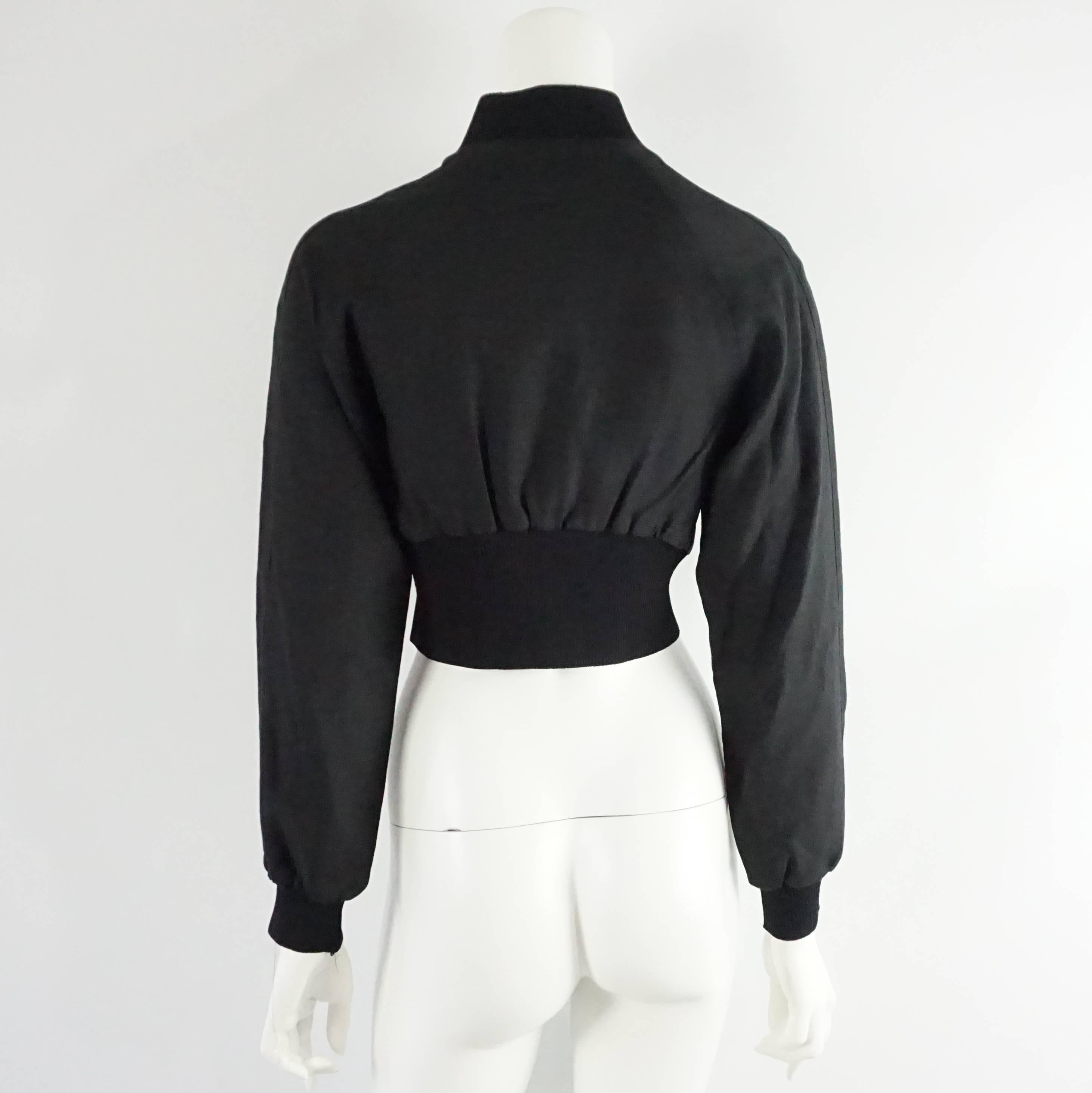 Christian Dior Black Linen Bomber Jacket - 1990's.  In Excellent Condition In West Palm Beach, FL