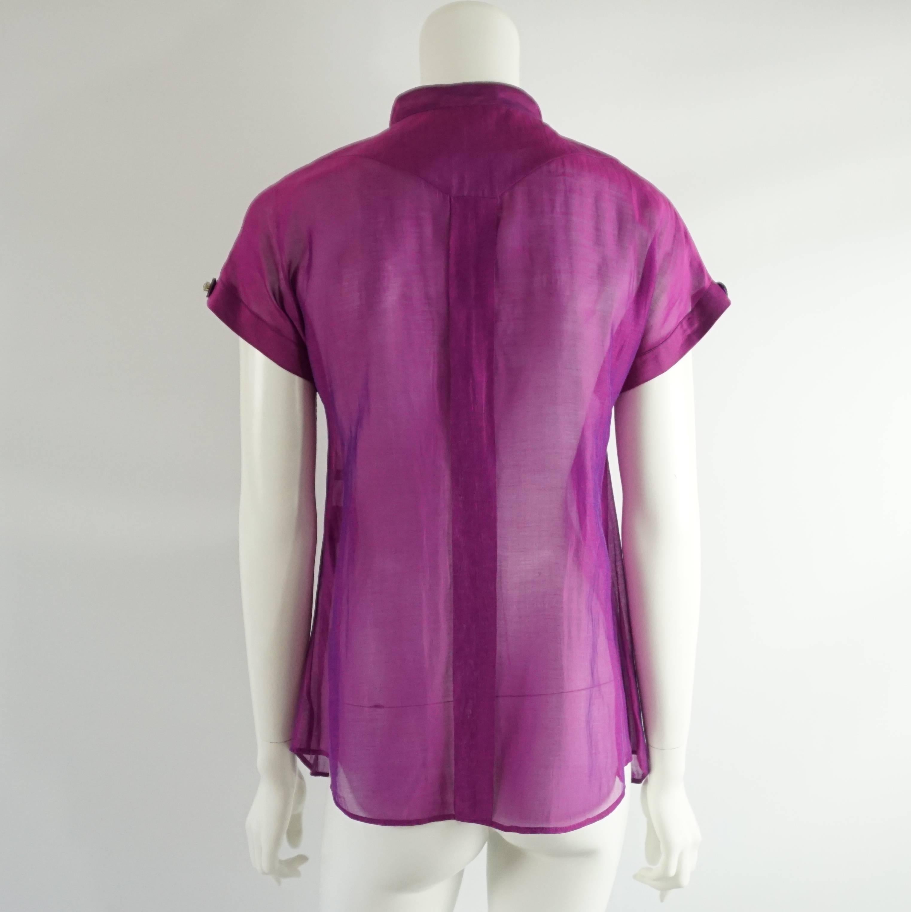 purple organza top